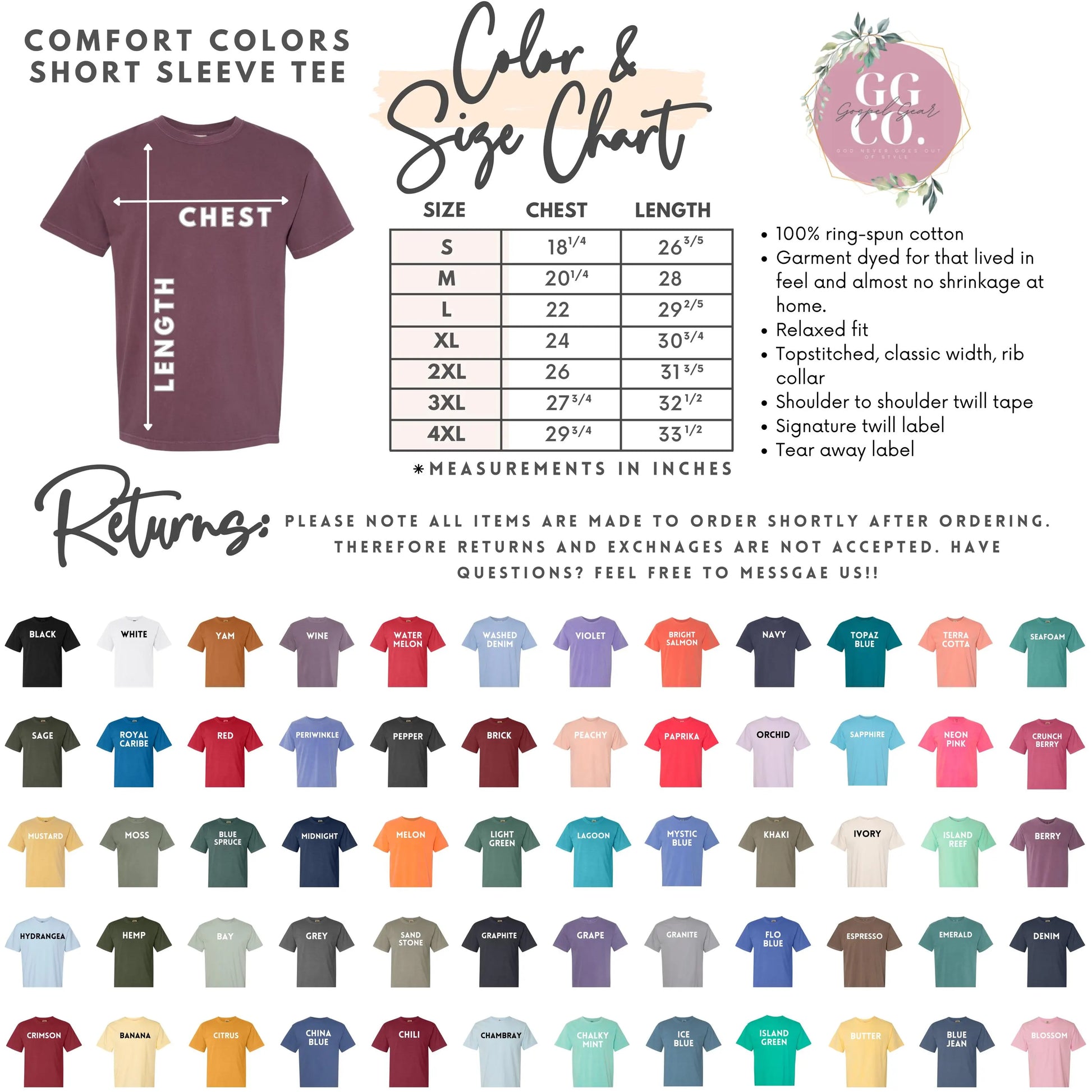 a t - shirt size chart for a short sleeve shirt