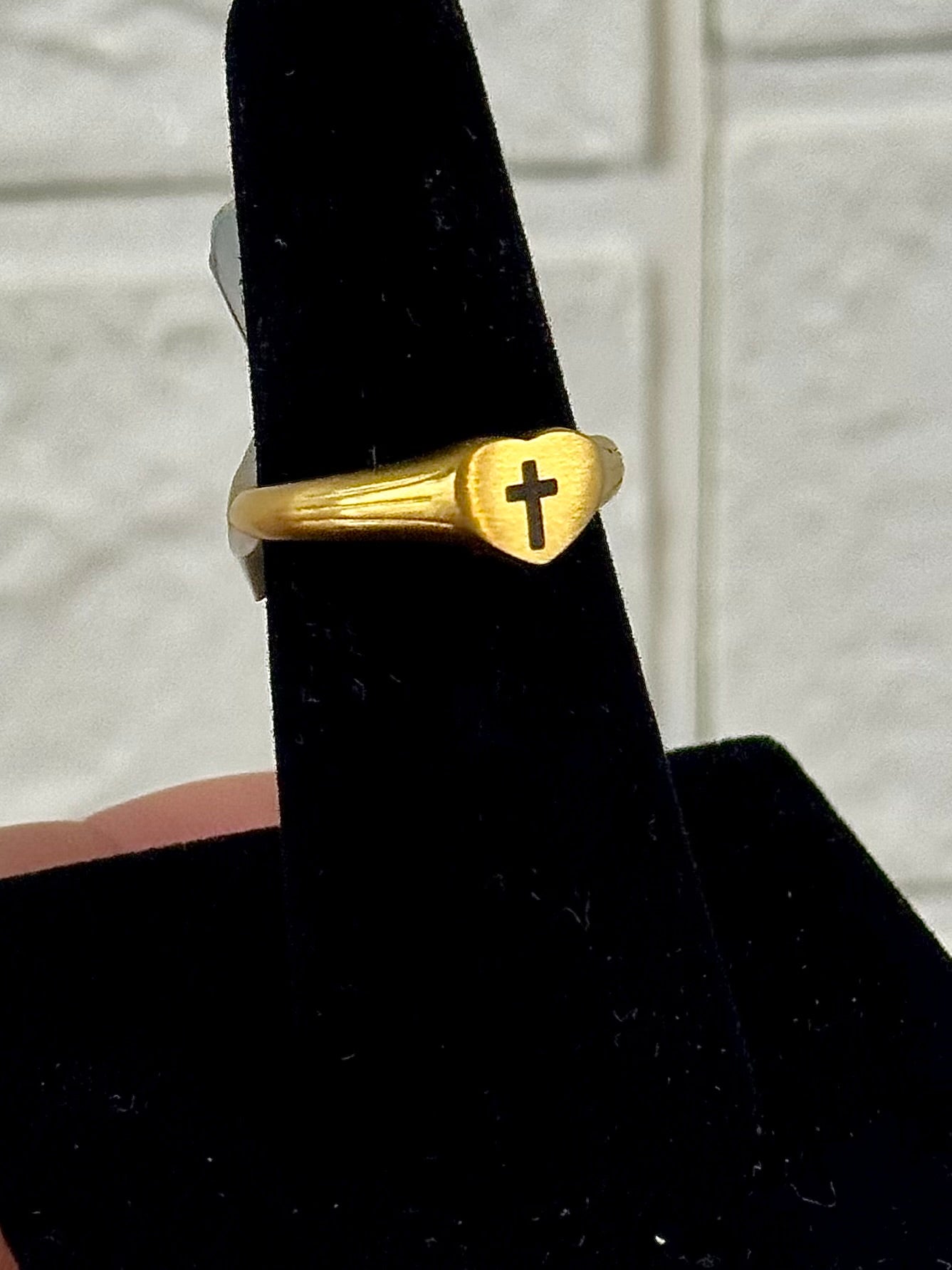 Cross Heart Gold 18k Gold Ring - Christian Jewelry - Christian Ring - Christian Gift