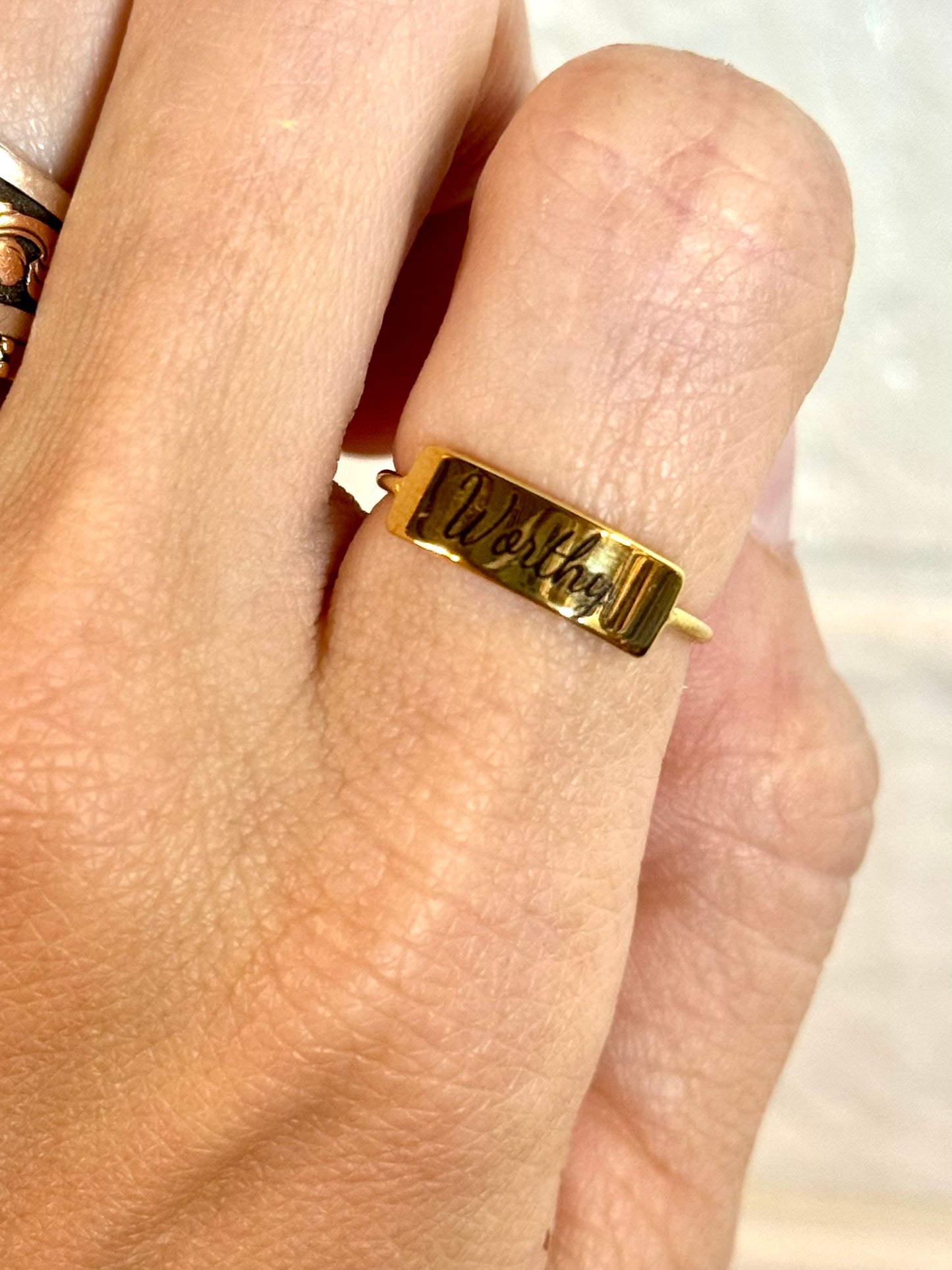Engraved Name Plate Ring - Christian Jewelry - Christian Ring - Christian Gift