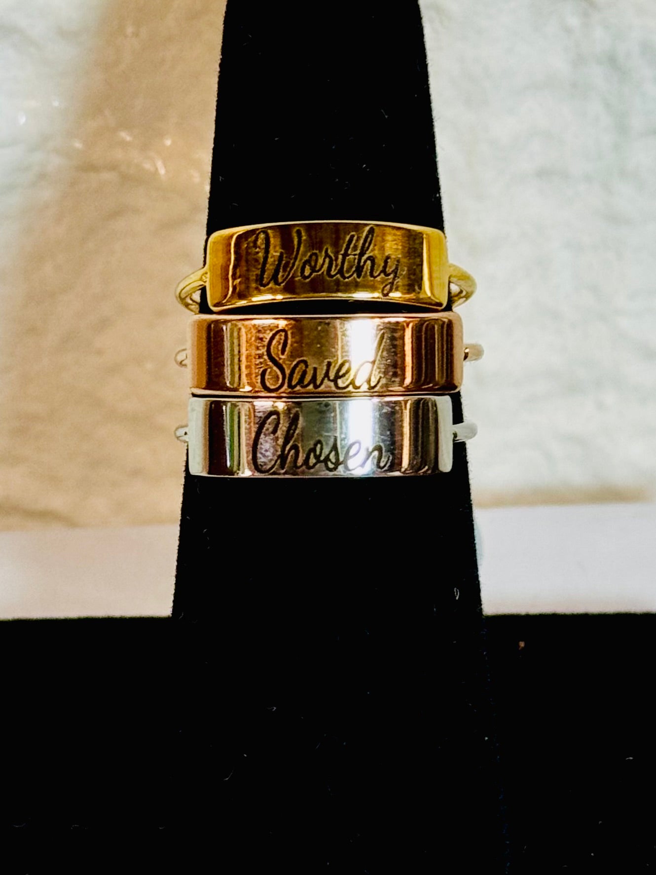 Engraved Name Plate Ring - Christian Jewelry - Christian Ring - Christian Gift