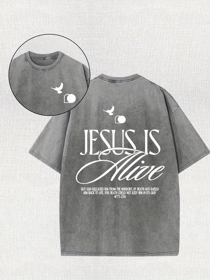 Jesus Is Alive Shirt - Acid Wash Tee - Christian Shirt - Jesus Tee - Christian Gift - Christian Apparel