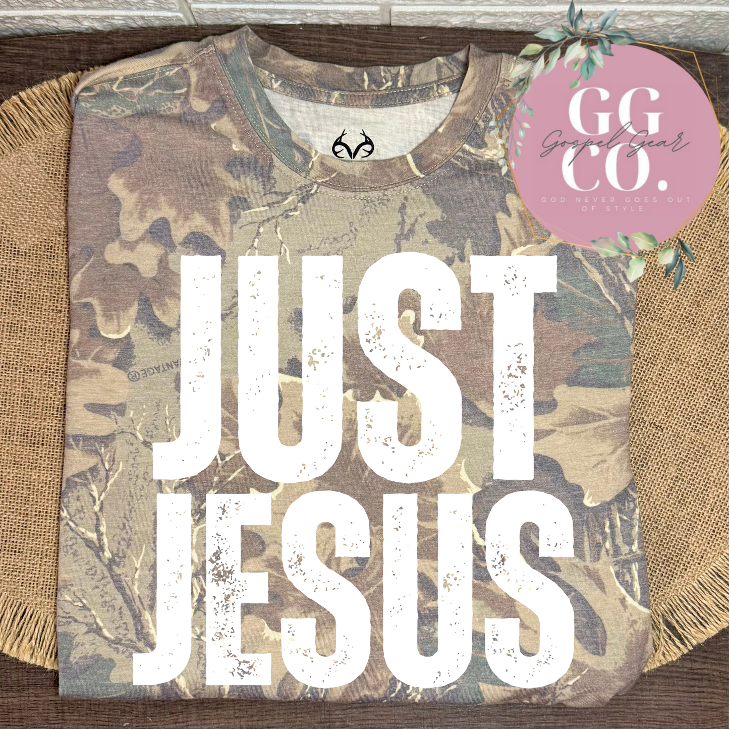 Just Jesus Camo Triblend Tee - Christian Camo Tee - Jesus Tee - Christian Tshirt - Christian Gift