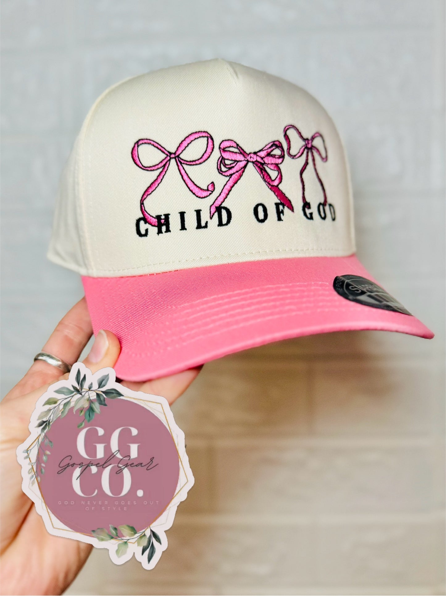 Child Of God Bow Hat, Embroidered Vintage Hat, Christian Dad Hat, Christian Gift
