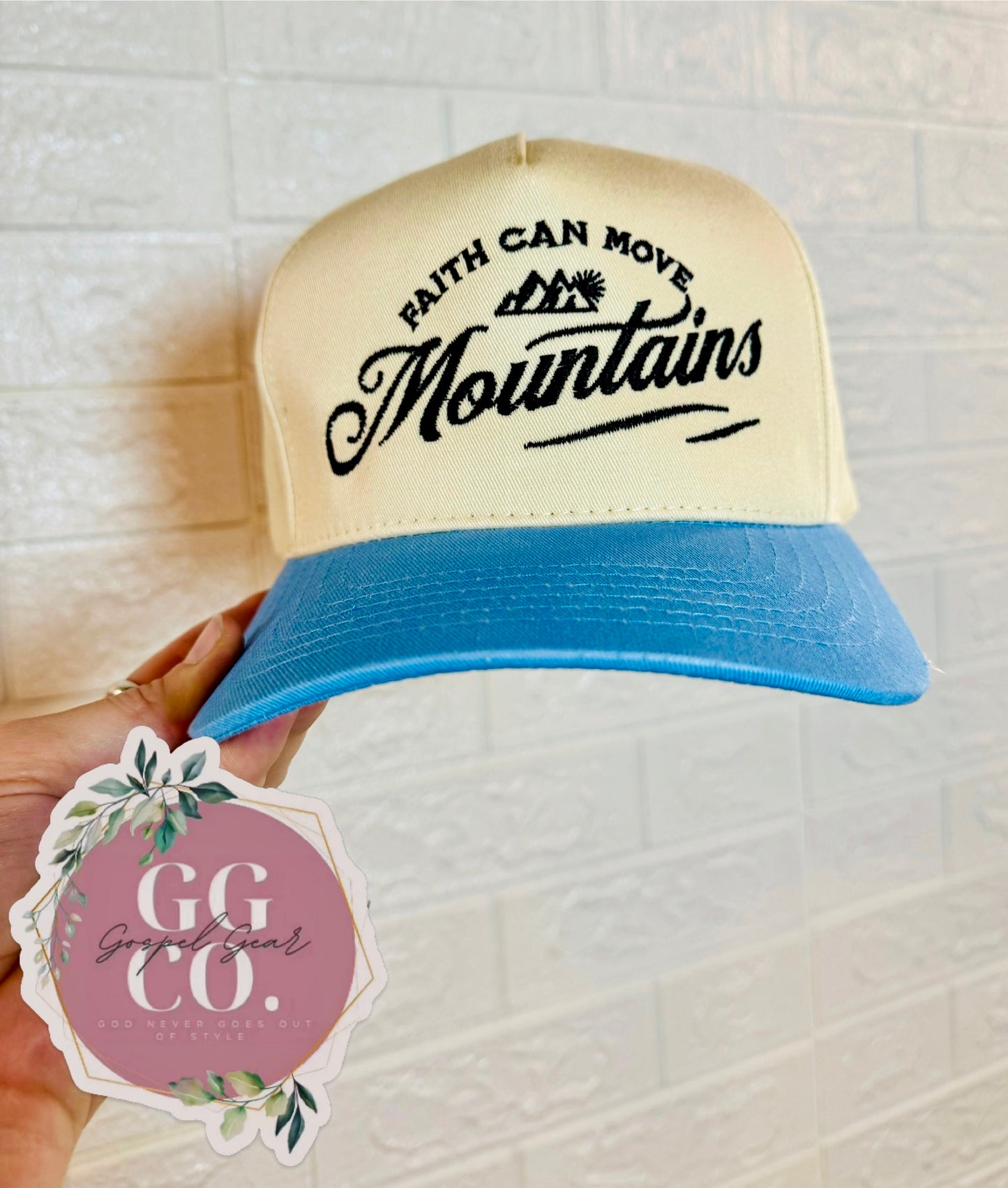 Faith Can Move Mountains Hat, Embroidered Vintage Hat, Christian Dad Hat, Christian Gift