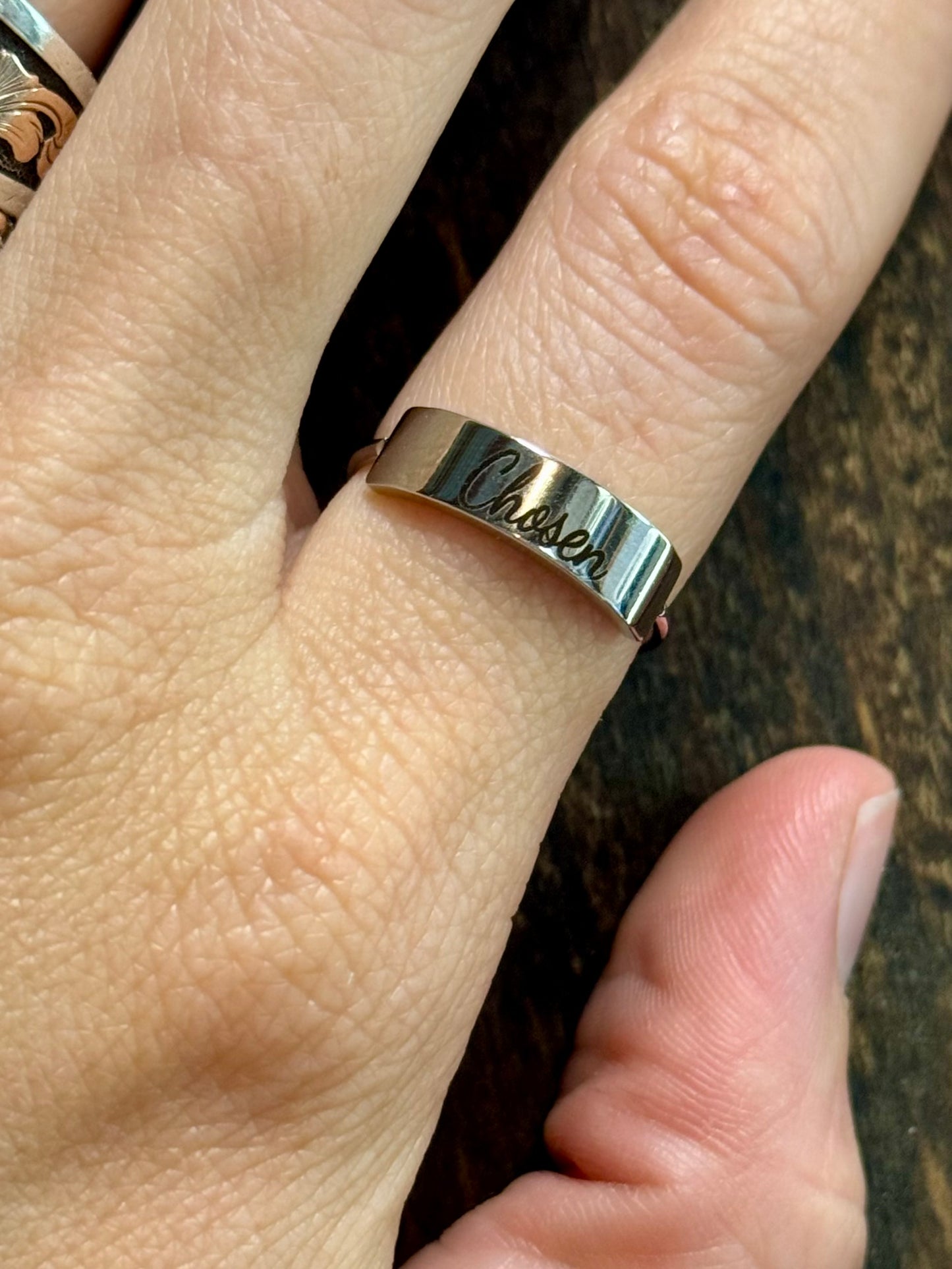 Engraved Name Plate Ring - Christian Jewelry - Christian Ring - Christian Gift