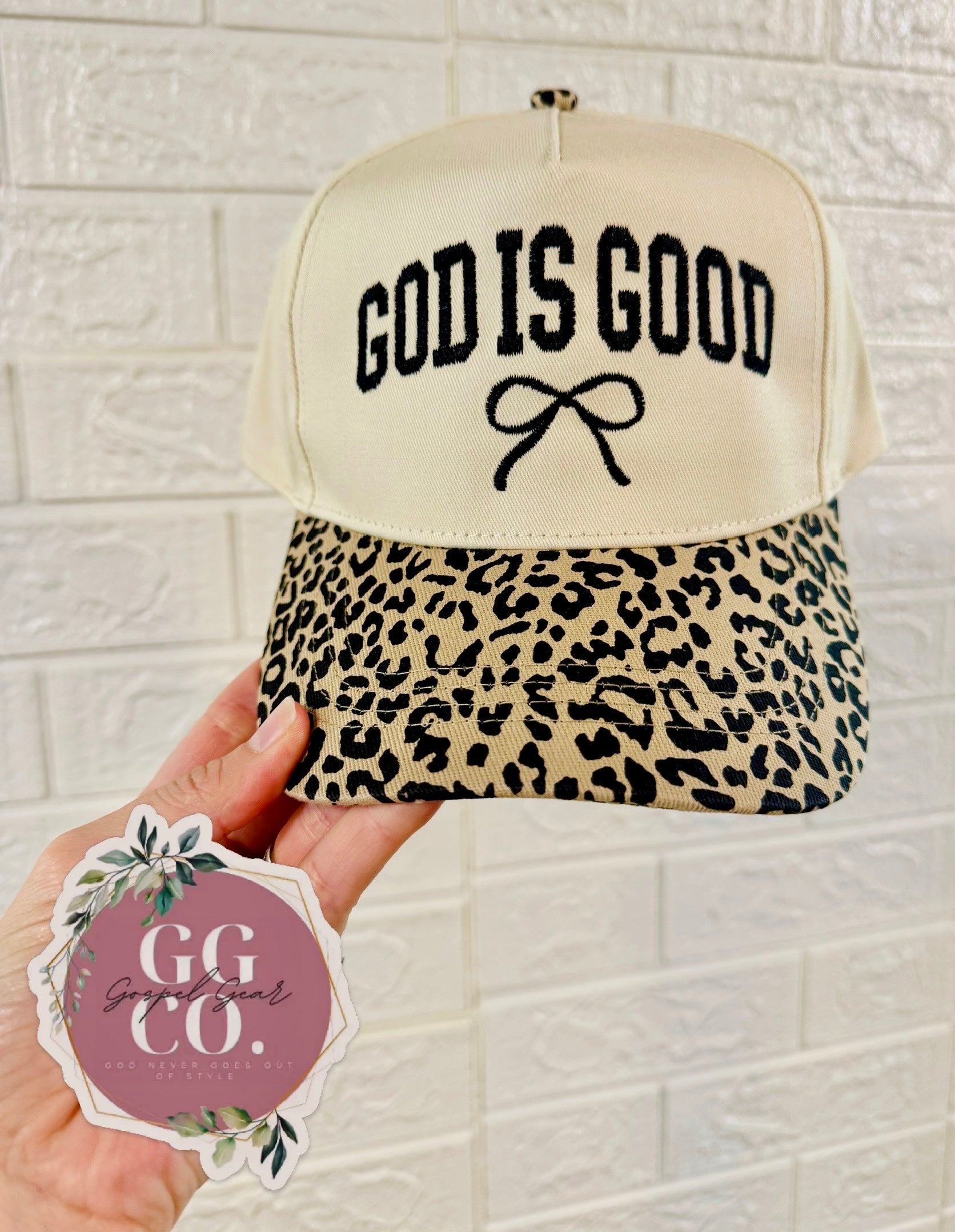 Embroidered Hat God Is Good Hat God Is Good Bow Hat, Embroidered