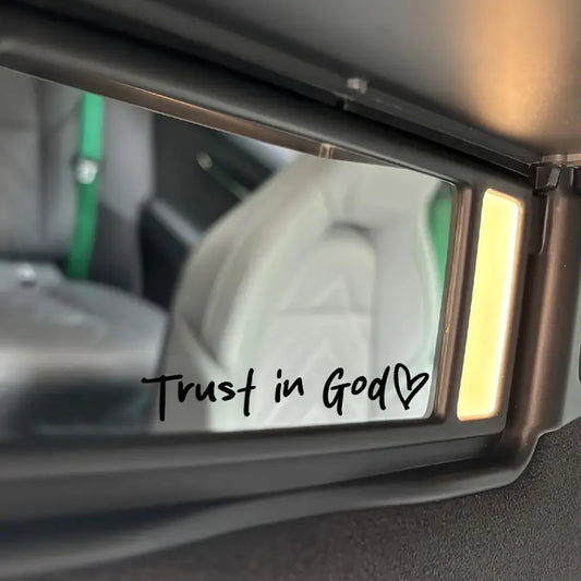 Trust In God Car Decal - Rear View Mirror Sticker - Christian Sticker - Car Decal - Christian Gift