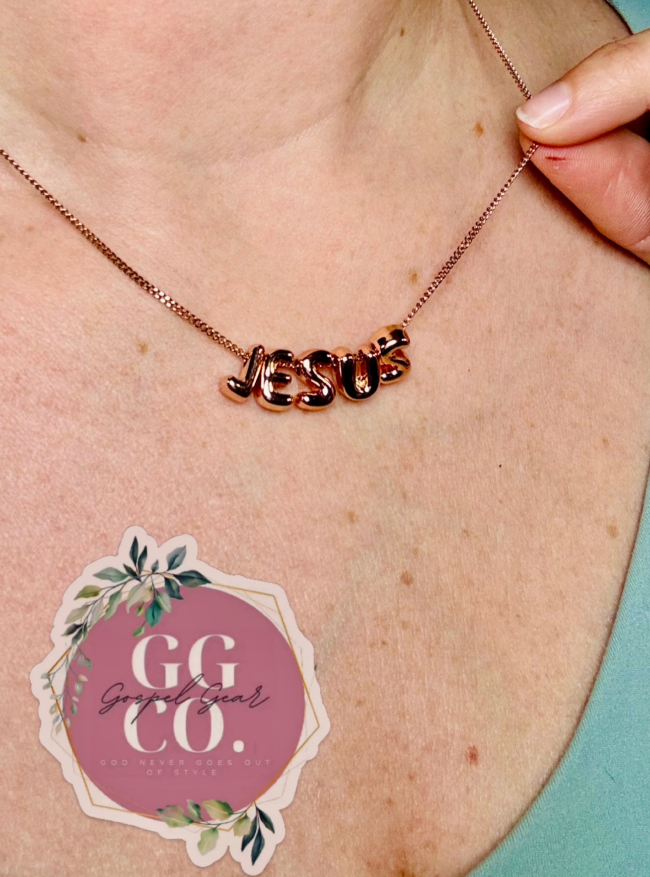 Jesus Bubble Name Necklace - Christian Jewelry - Christian Necklace - Christian Gift