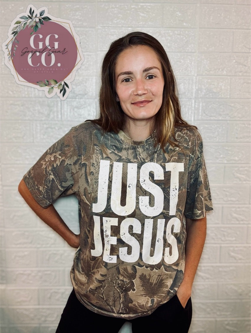 Just Jesus Camo Triblend Tee - Christian Camo Tee - Jesus Tee - Christian Tshirt - Christian Gift