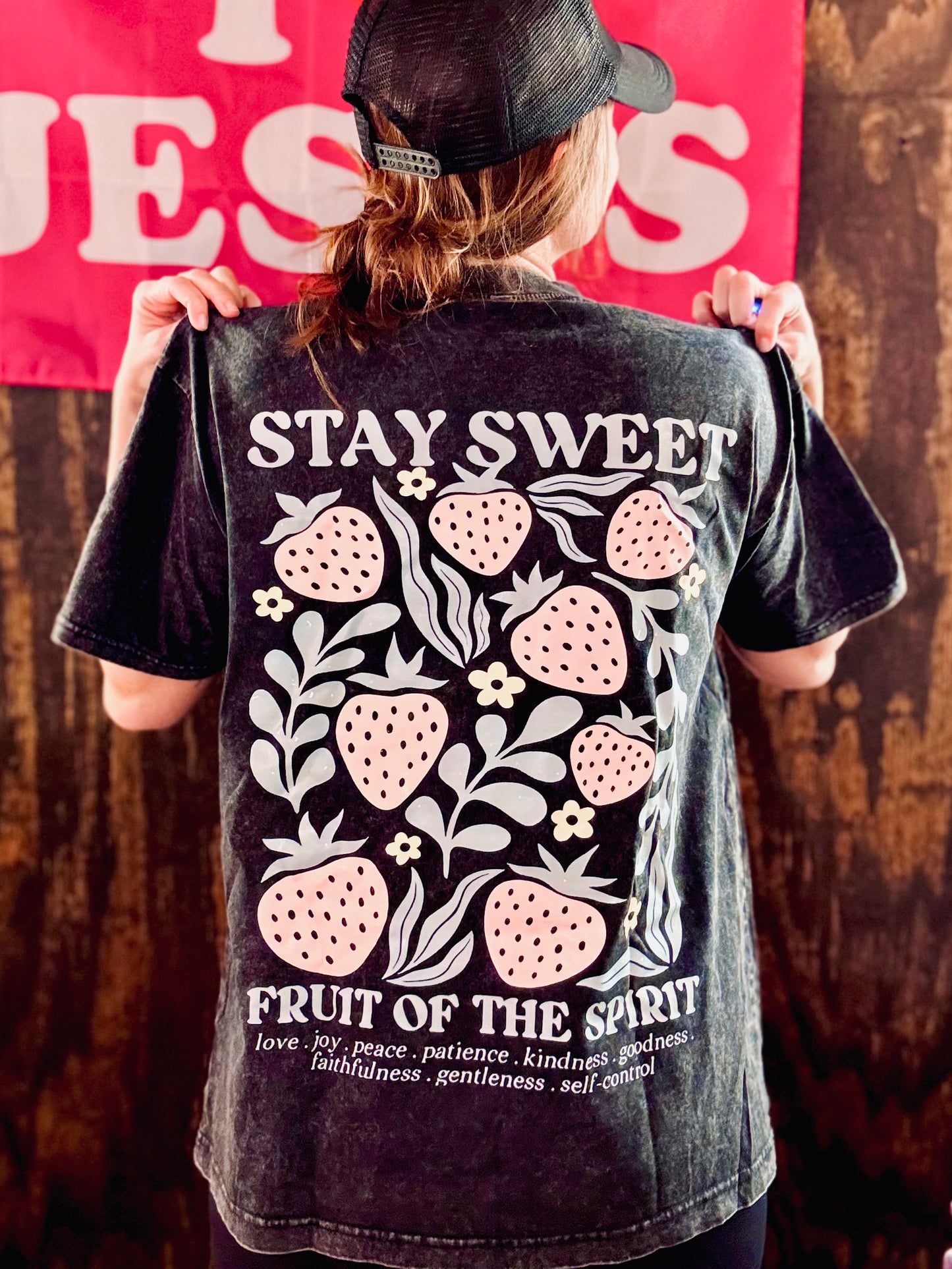 Stay Sweet Bow Tee - Acid Wash Tee - Christian Shirt - Jesus Tee - Christian Gift - Christian Apparel
