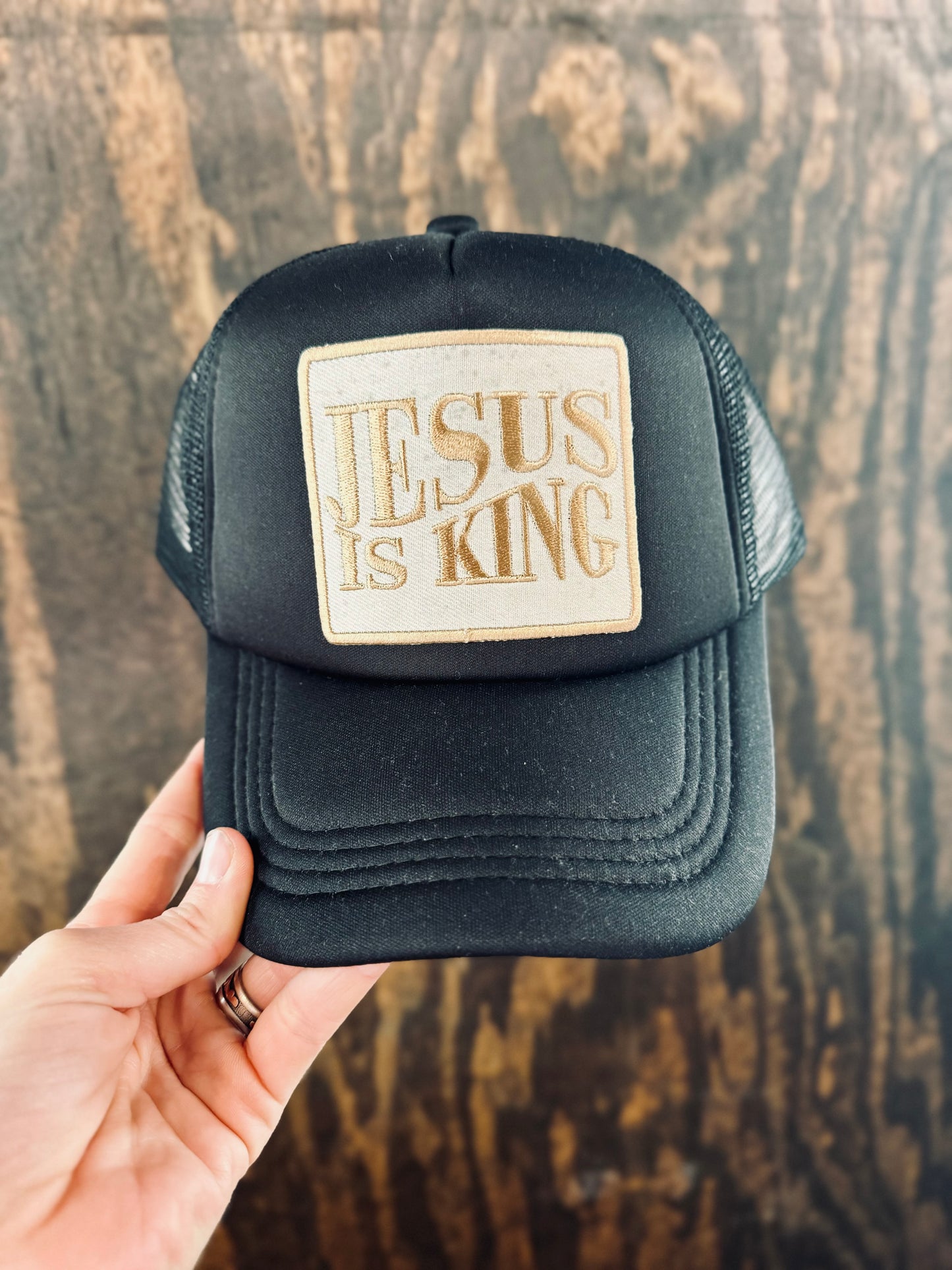 Christian Foam Trucker Hat, Jesus Is King Trucker Hat, Embroidered Patch Hat, Trucker Hat, Patch Trucker Hat, Christian Gift, Embroidered