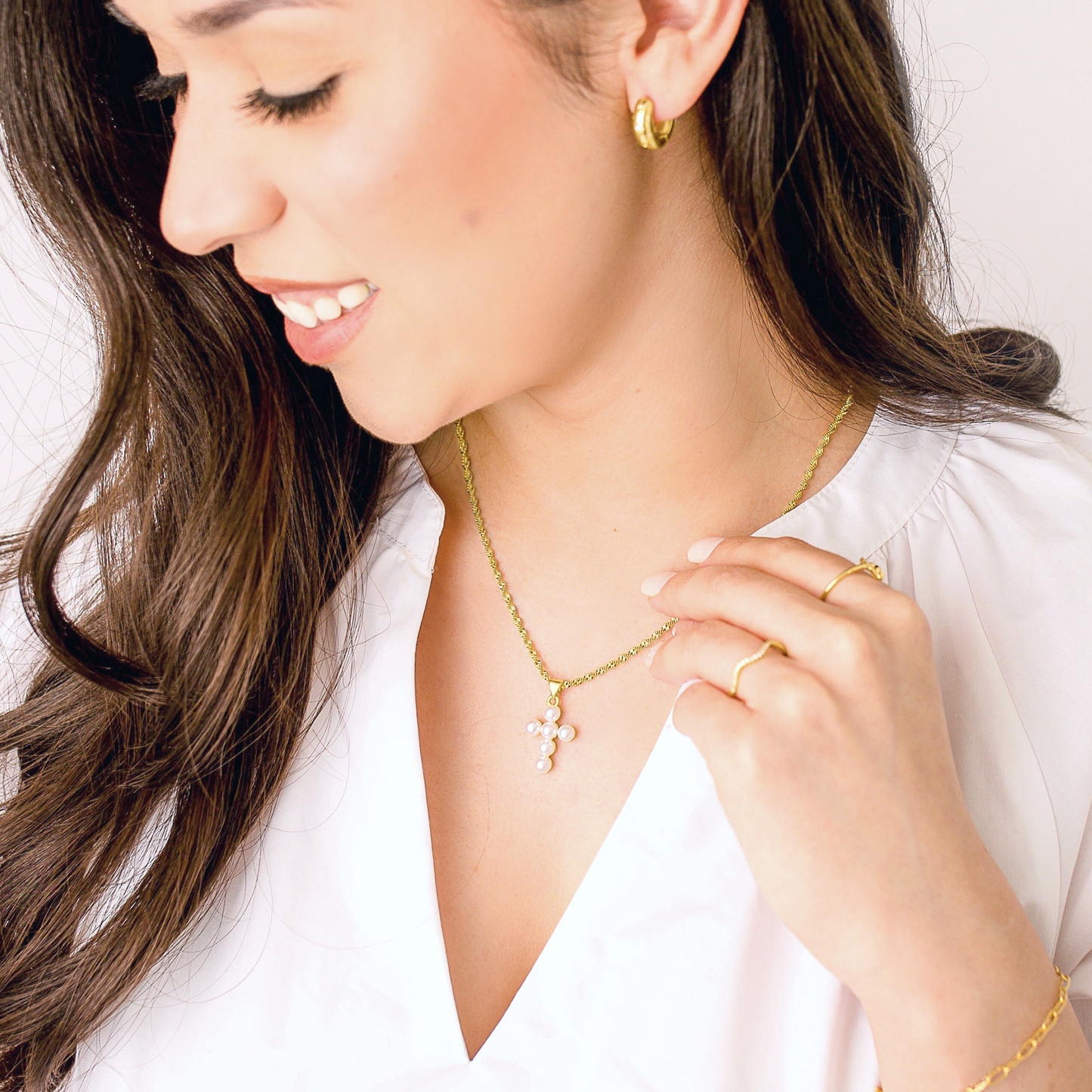 Always With Us Cross Pearl Necklace - Christian Necklace - Fine Jewelry - Christian Gift