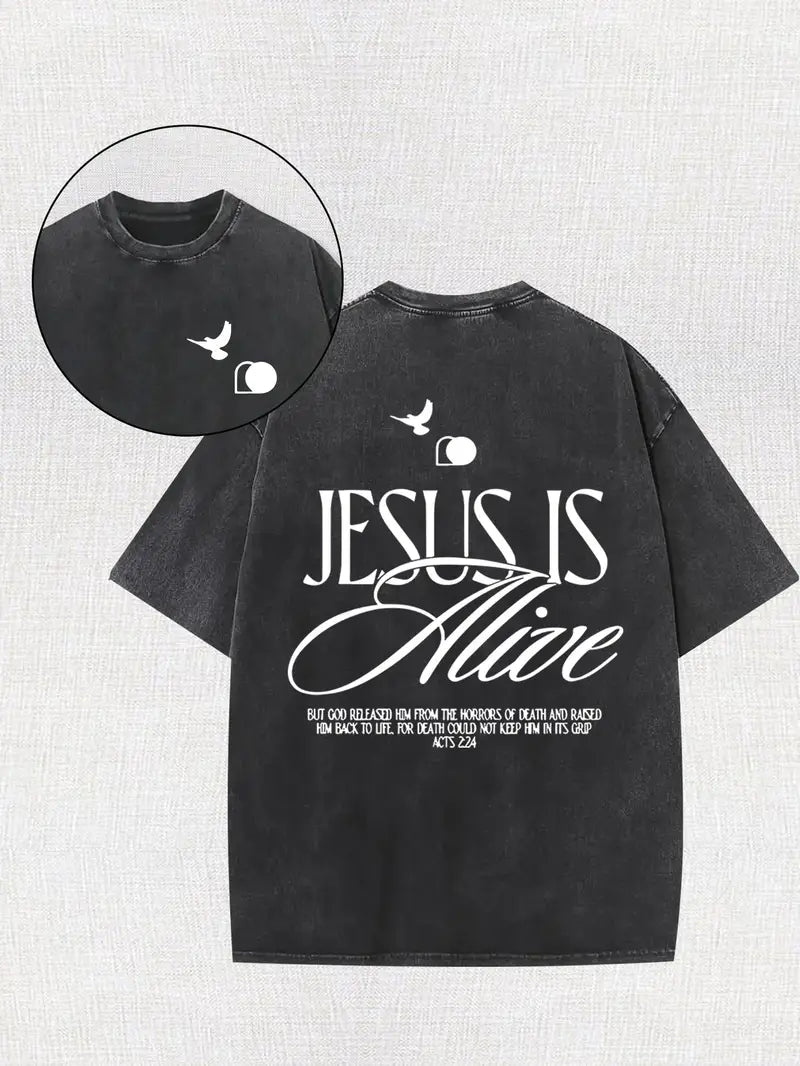 Jesus Is Alive Shirt - Acid Wash Tee - Christian Shirt - Jesus Tee - Christian Gift - Christian Apparel