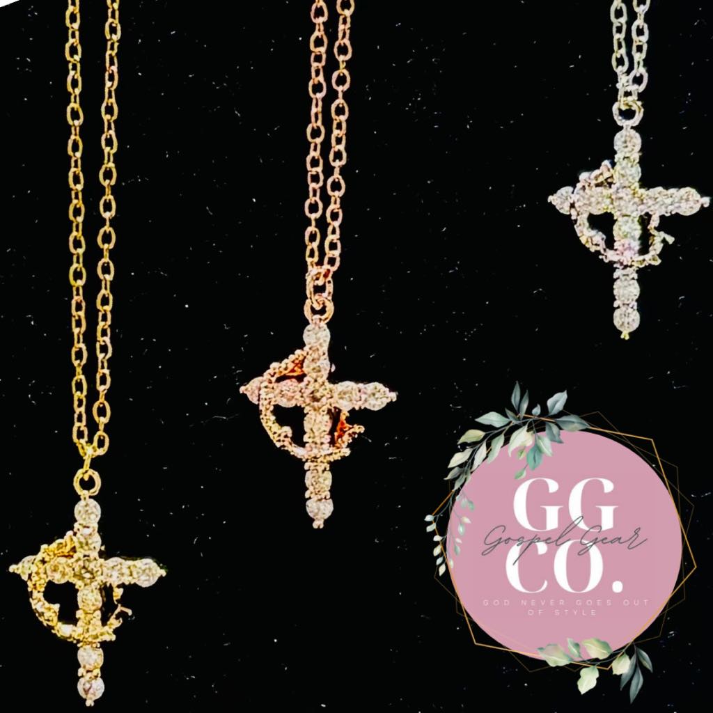 Cross Crown Necklace - Christian Necklace - Christian Jewelry - Christian Gift - Christian Apparel - Necklace - Cross Necklace - Jesus