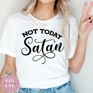 Christian Tee - Not Today - Bleached Christian Tee - Jesus Tee - Christian Apparel - Bleached Graphic Tee - Christian Gift (3-18)