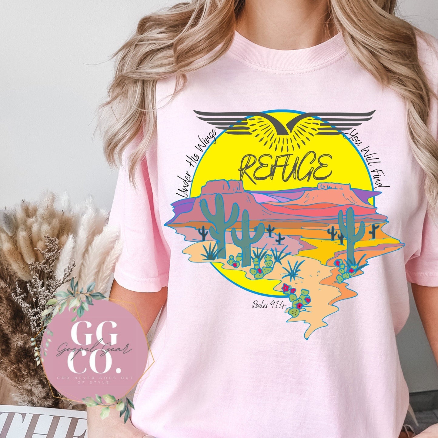 Christian Tee - His Wings - Bleached Christian Tee - Jesus Tee - Christian Apparel - Bleached Graphic Tee - Christian Gift (0-1)