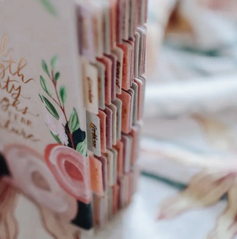Christian Bible Tabs - Pastel Floral Bible Tabs - Christian Gift - Books Of The Bible Tabs - Bible Accessories - Bible Tabs