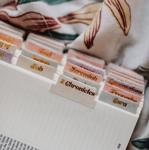 Christian Bible Tabs - Pastel Floral Bible Tabs - Christian Gift - Books Of The Bible Tabs - Bible Accessories - Bible Tabs