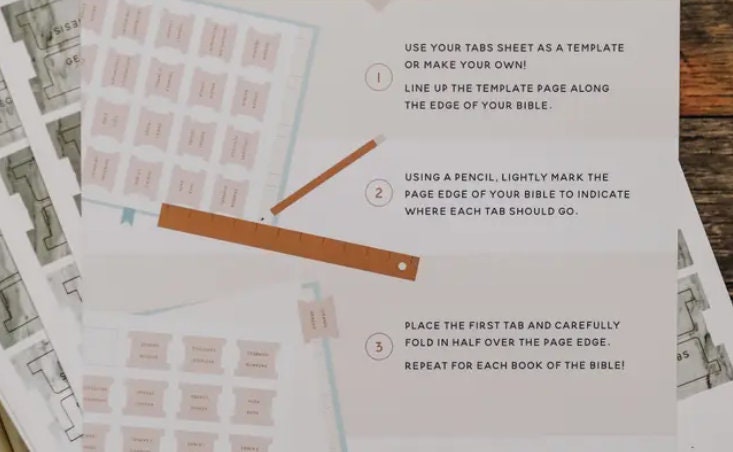 Christian Bible Tabs - Pastel Floral Bible Tabs - Christian Gift - Books Of The Bible Tabs - Bible Accessories - Bible Tabs