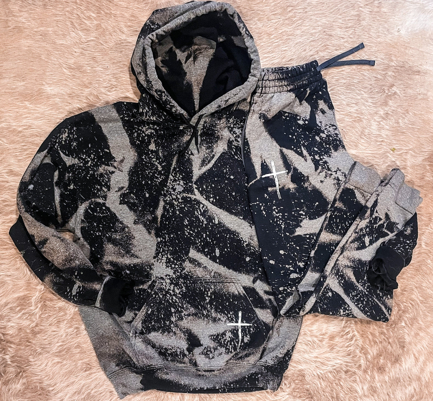 Bleached Cross Sweat Set - Be Blessed Sweat Set - Christian Sweats - Christian Gift - Sweat Set - Jesus Sweats - Trendy Set - Hoodie Set