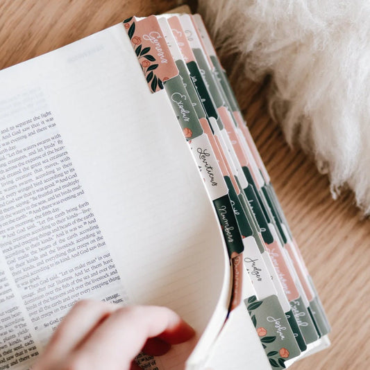 Christian Bible Tabs - Garden Floral Bible Tabs - Christian Gift - Books Of The Bible Tabs - Bible Accessories - Bible Tabs