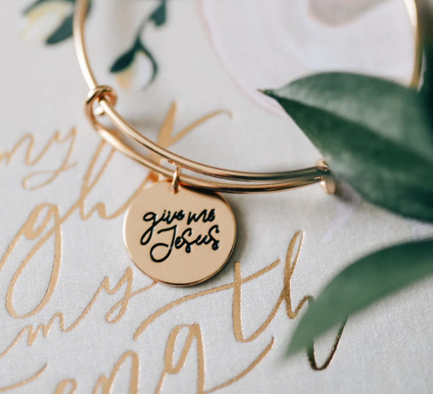 Christian Bracelet - Give Me Jesus Bracelet - Christian Jewelry - Christian Gift - Faith Bracelet - Christian Apparel - Bracelet - 18K Gold