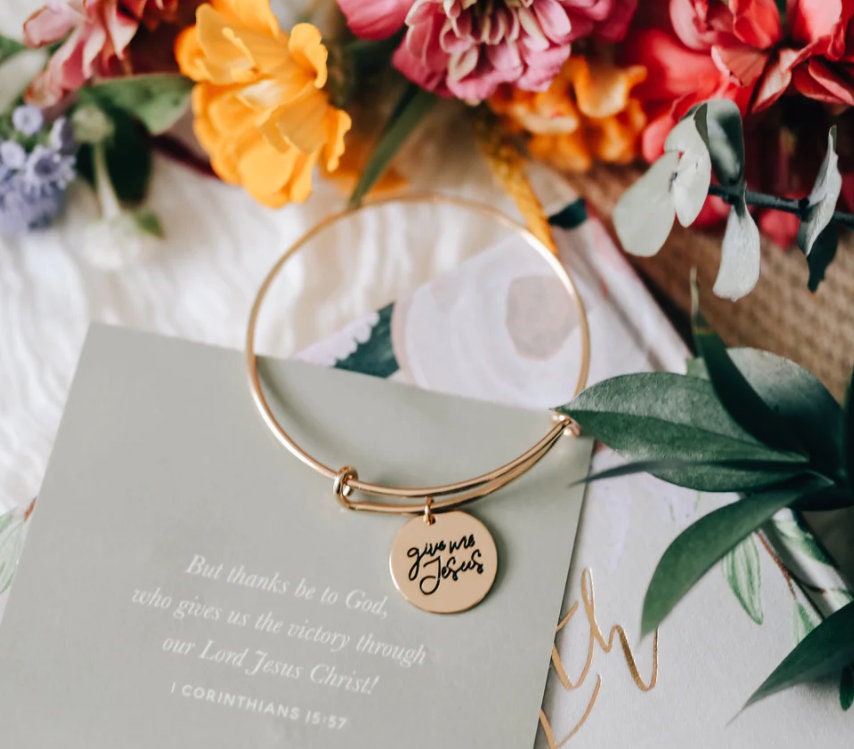 Christian Bracelet - Give Me Jesus Bracelet - Christian Jewelry - Christian Gift - Faith Bracelet - Christian Apparel - Bracelet - 18K Gold