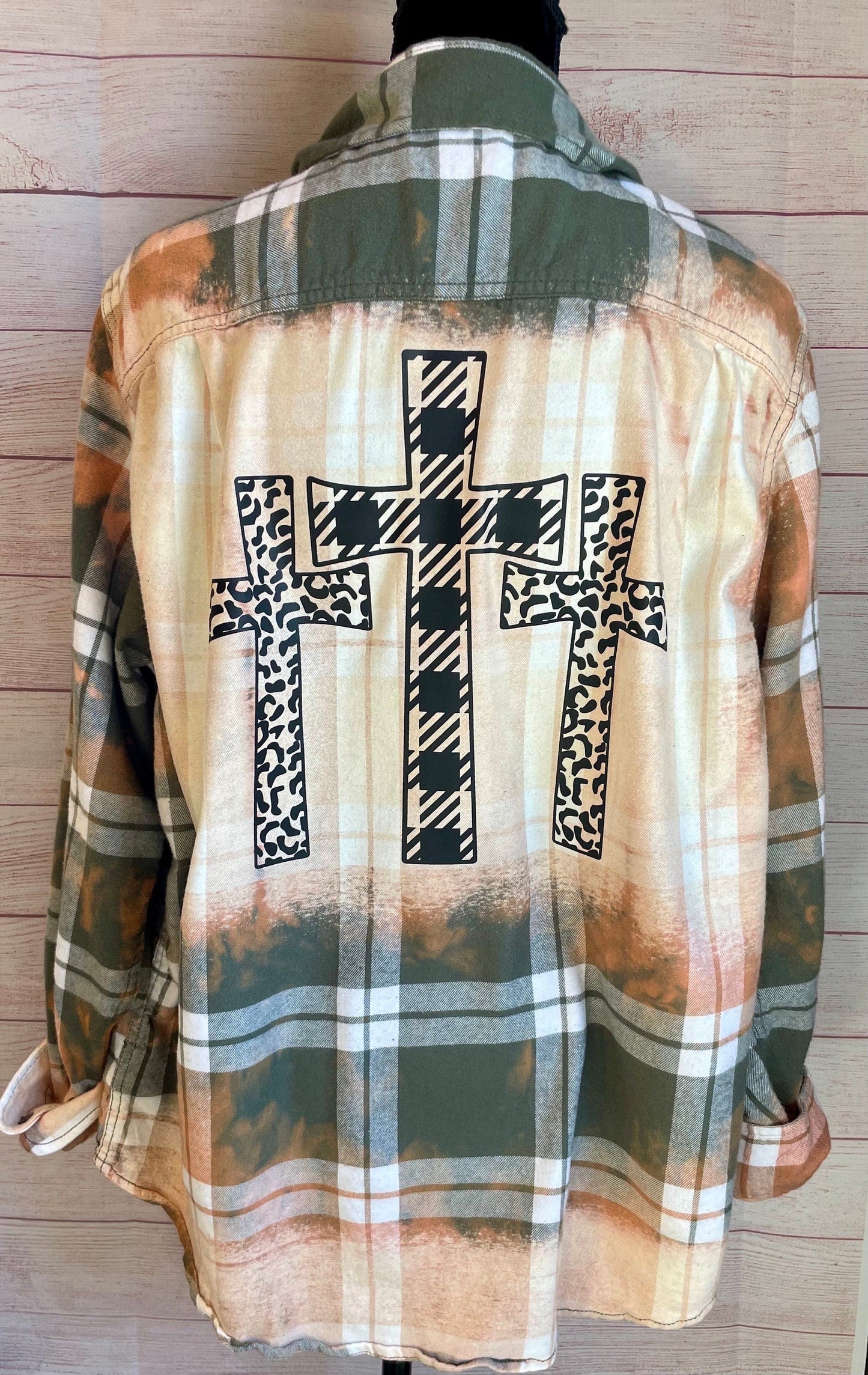 Distressed Bleached Flannel - Christian Flannel - Jesus Flannel - Christian Gift - Trendy Bleached Flannel - Fall Flannel - Flannel - Jacket