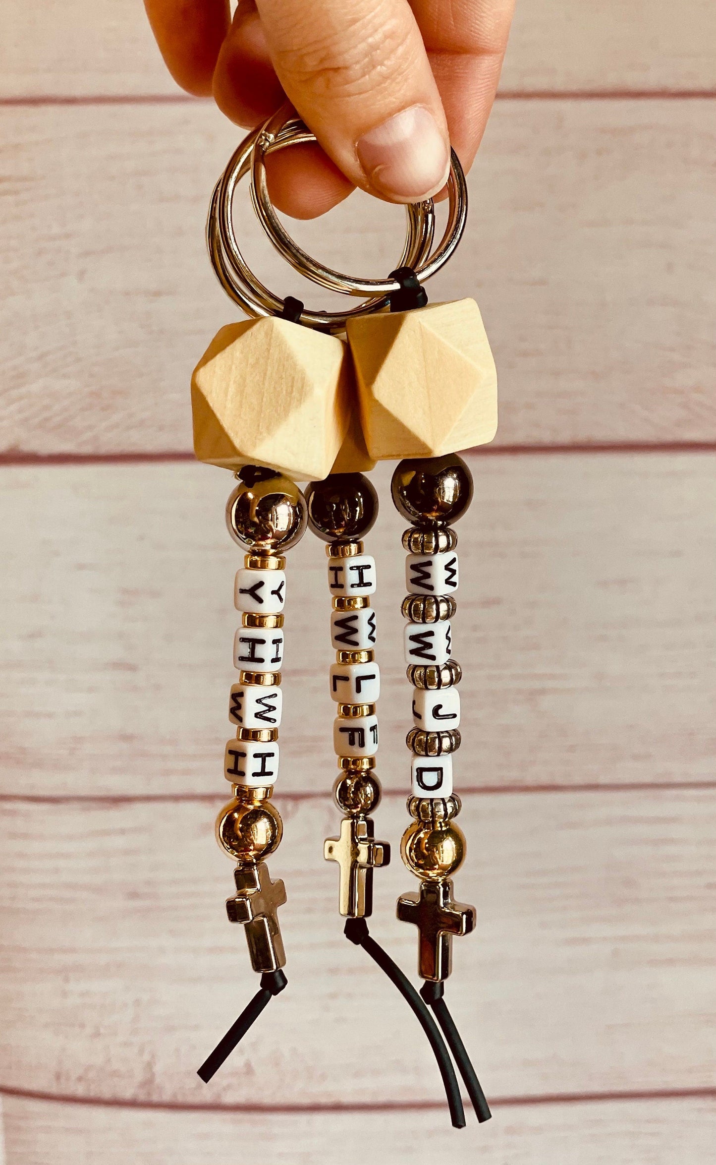 Christian Keychain - Jesus Keychain - YHWH - Keychain - WWJD Beaded Keychain - Religious Keychain - Christian Gift - Keychain Accessories