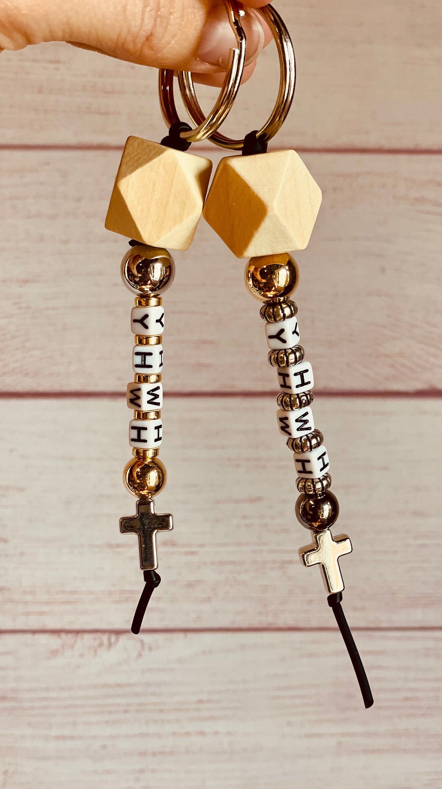 Christian Keychain - Jesus Keychain - YHWH - Keychain - WWJD Beaded Keychain - Religious Keychain - Christian Gift - Keychain Accessories