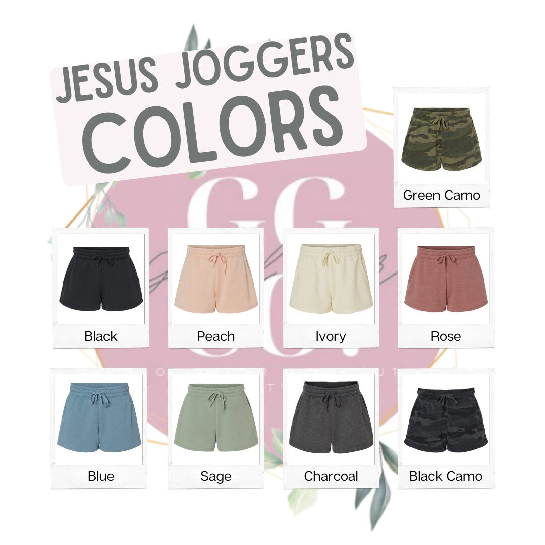 Jesus Joggers - Women's Shorts - Christian Shorts - Cross Shorts - Christian Gift - Fleece Shorts - Religious Apparel - Shorts - Church OOTD