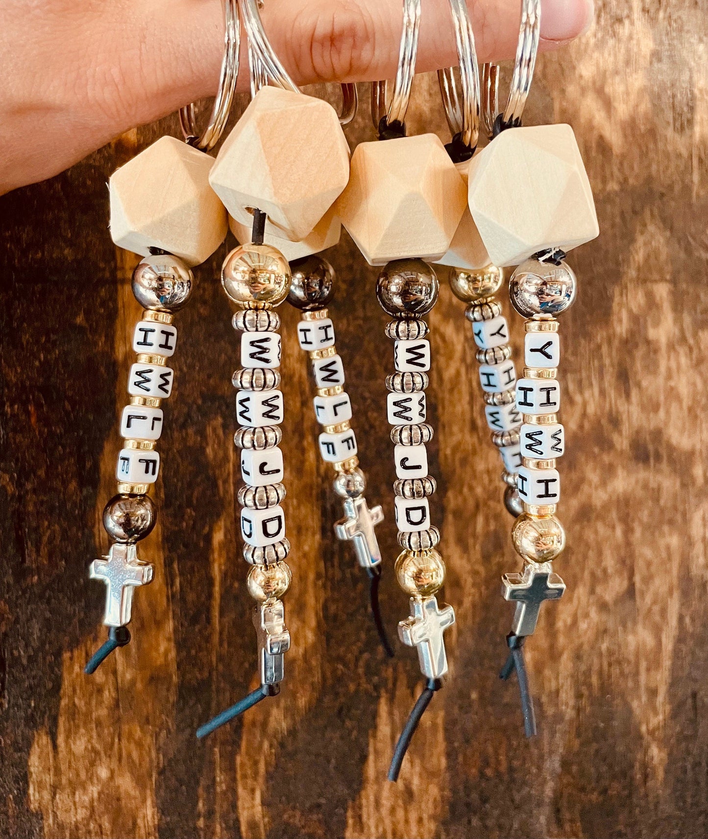 Christian Keychain - Jesus Keychain - YHWH - Keychain - WWJD Beaded Keychain - Religious Keychain - Christian Gift - Keychain Accessories