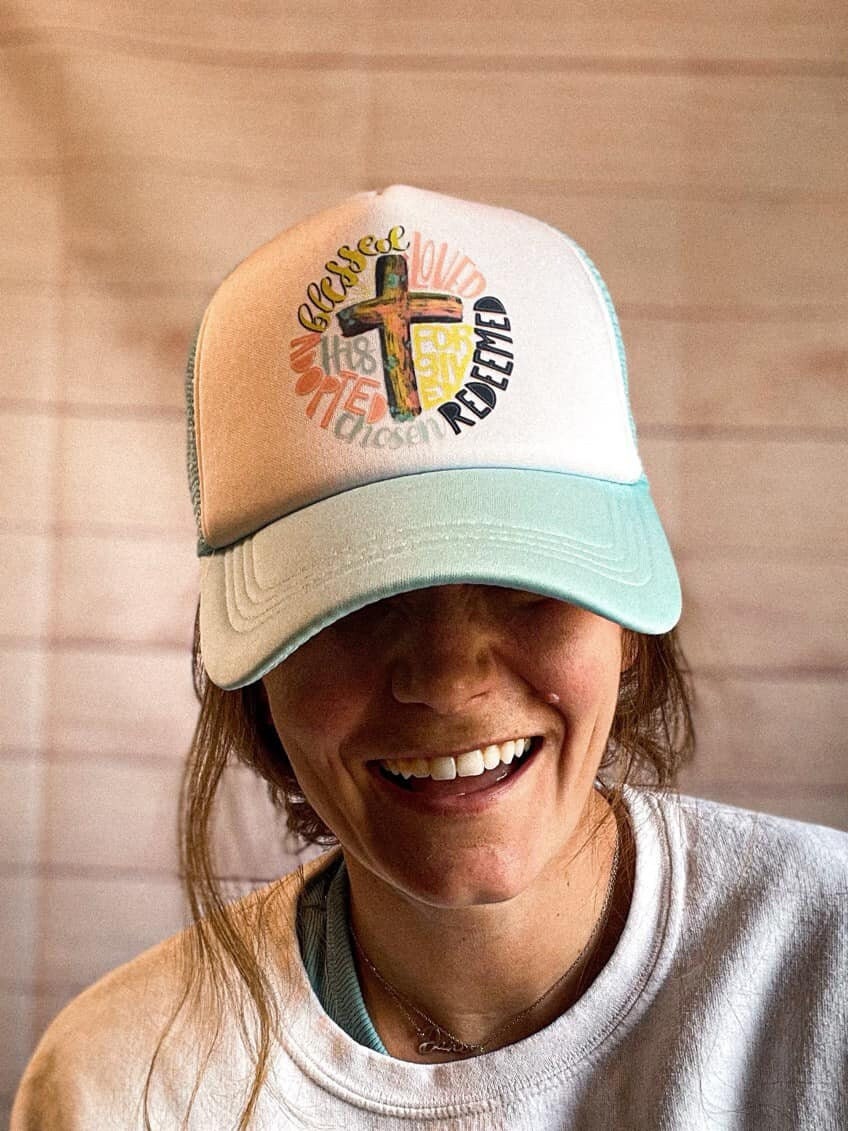 Christian Foam Trucker Hat, Cross Trucker Hat, Foam Mesh Cap, Jesus Trucker Hat, Trucker Hat, Christian Gift, Religious Hat
