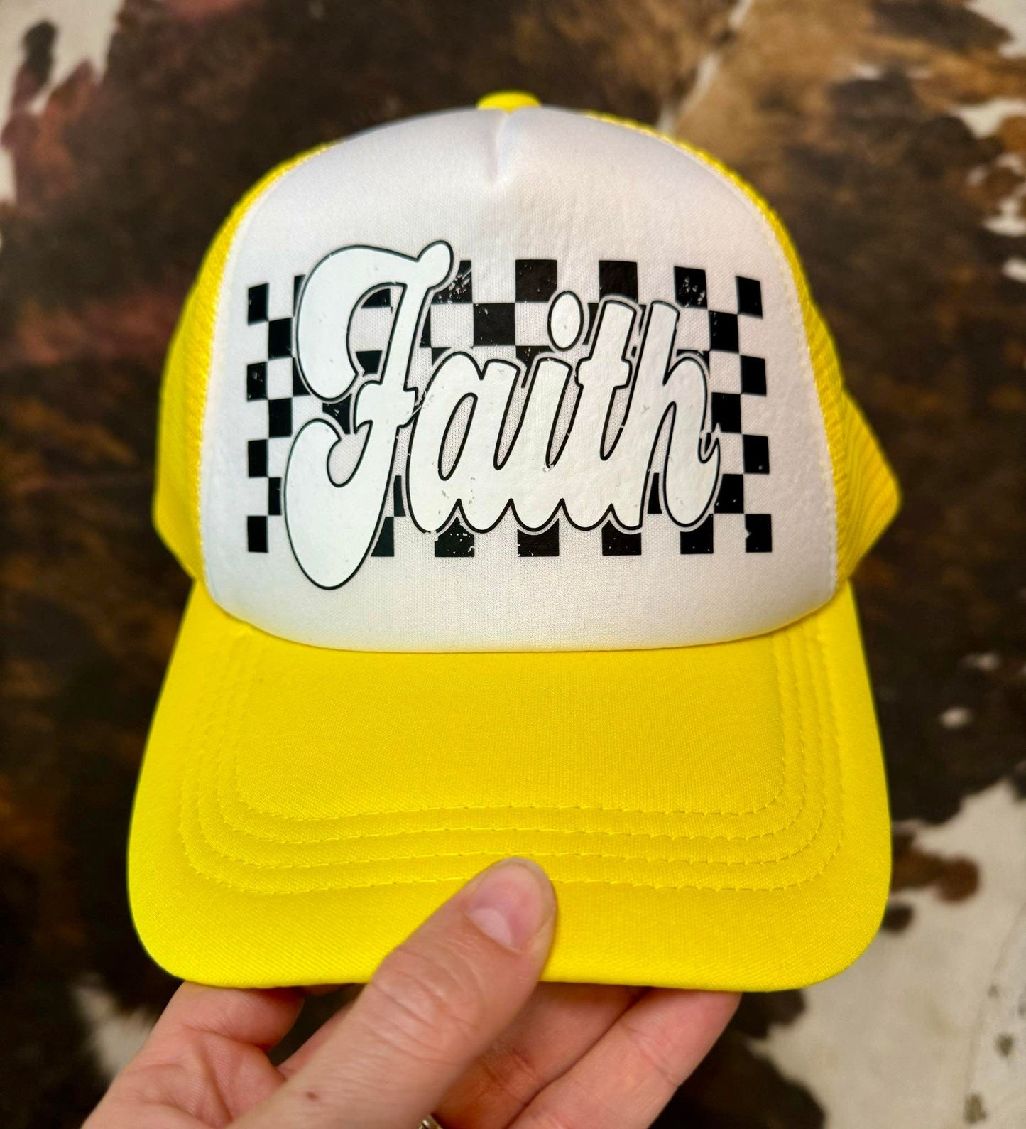 Christian Foam Trucker Hat, Faith blk/wht Trucker Hat, Foam Mesh Cap, Jesus Trucker Hat, Trucker Hat, Christian Gift, Religious Hat