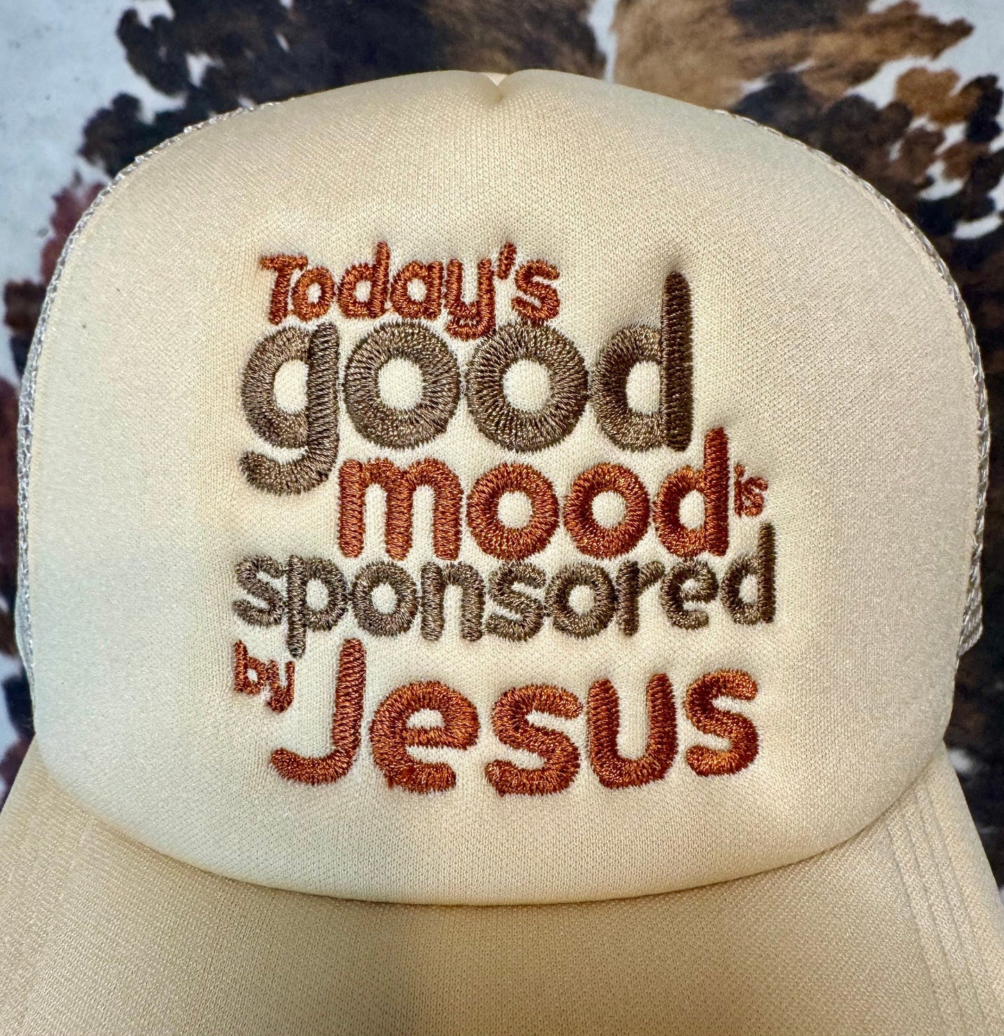 Christian Embroidered Trucker Hat, Todays Good Mood Trucker Hat, Foam Mesh Cap, Jesus Trucker Hat, Trucker Hat, Christian Gift, Embroidery