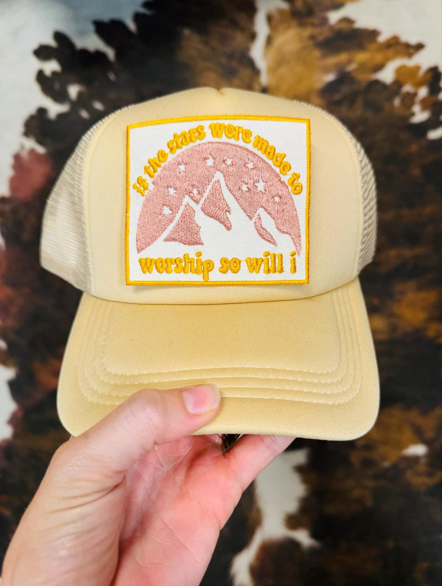 Christian Foam Trucker Hat, If The Stars Worship Hat, Embroidered Patch Hat, Trucker Hat, Patch Trucker Hat, Christian Gift, Embroidered Hat