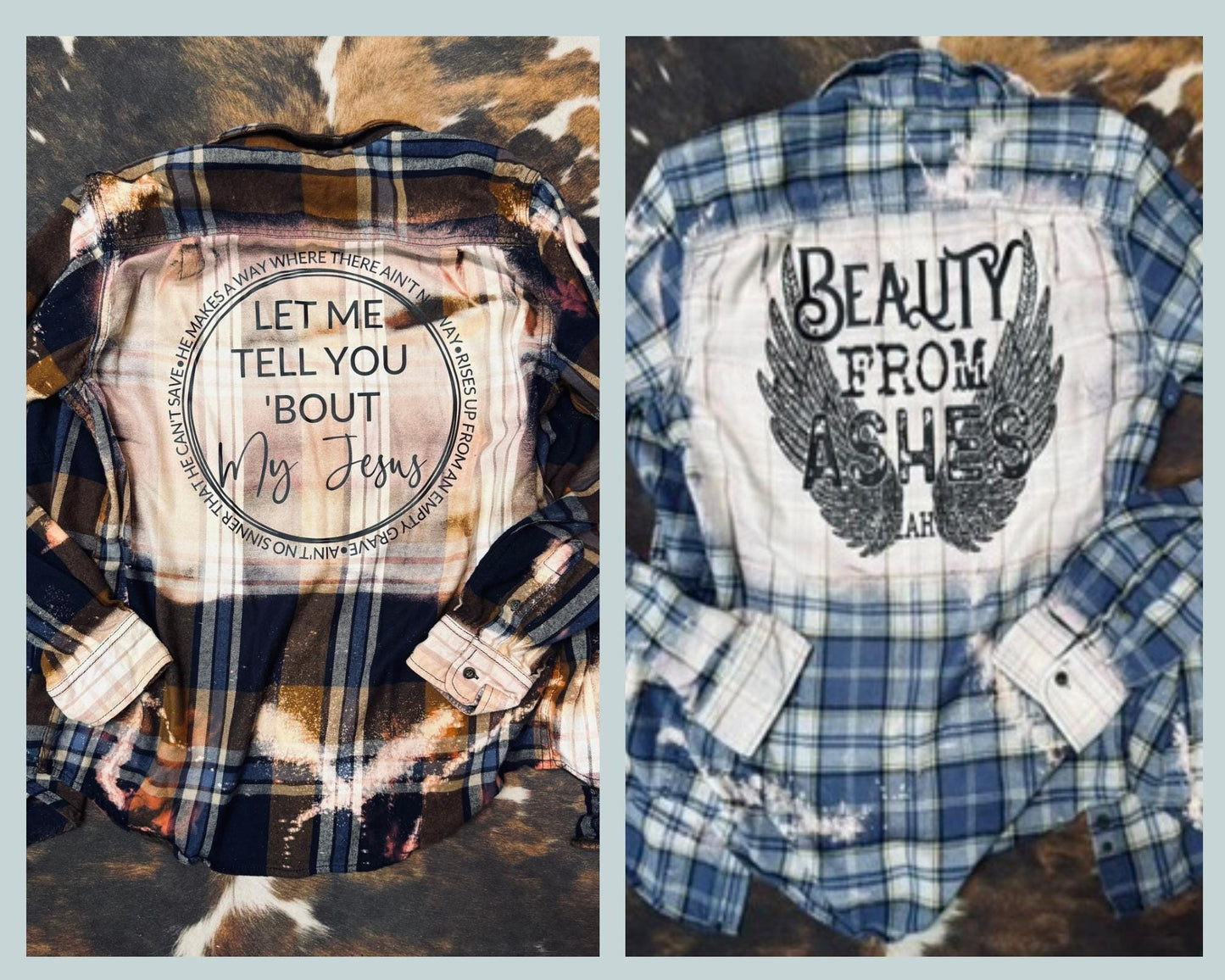 Distressed Bleached Flannel - Christian Flannel - Jesus Flannel - Christian Gift - Trendy Bleached Flannel - Fall Flannel - Flannel - Jacket