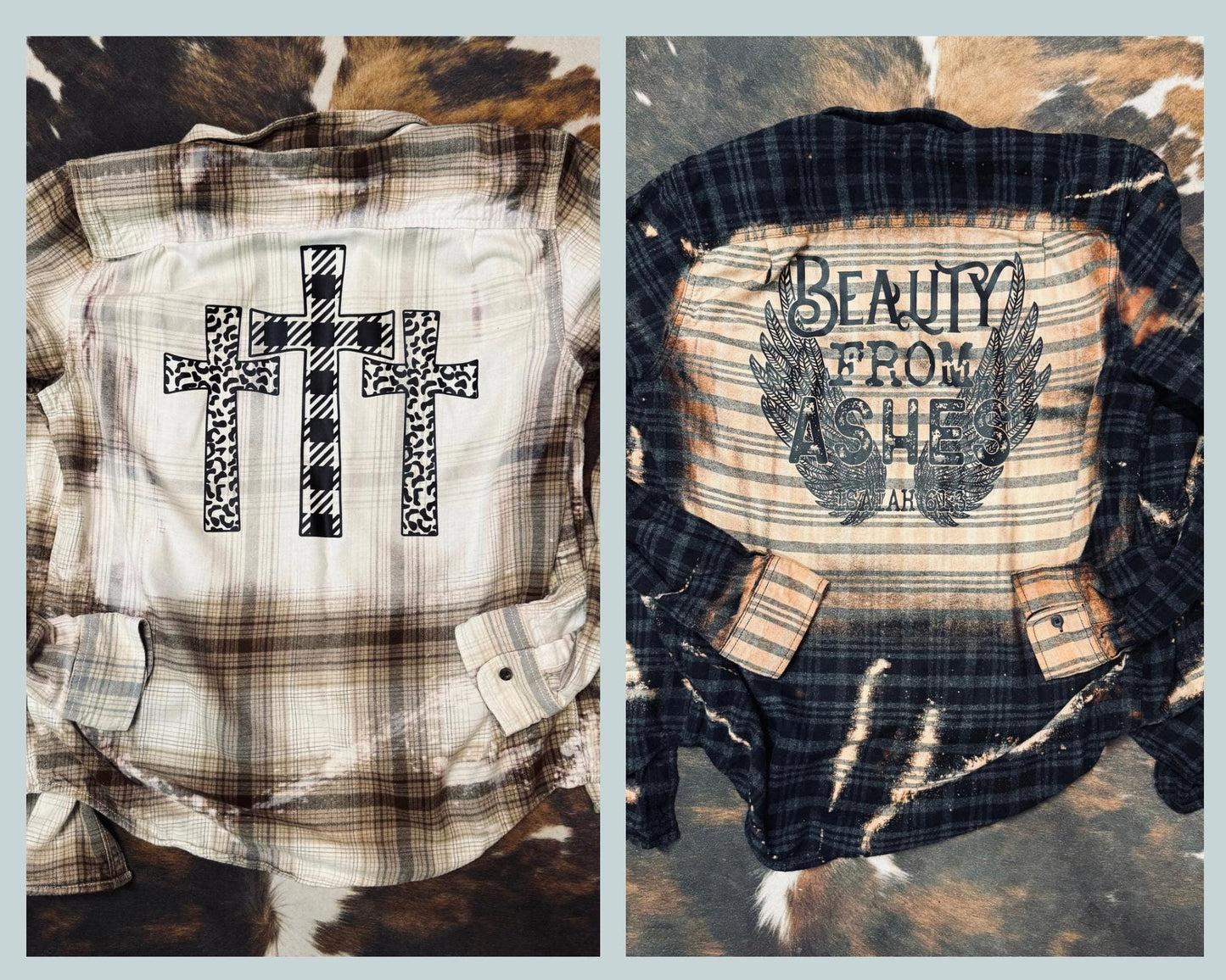 Distressed Bleached Flannel - Christian Flannel - Jesus Flannel - Christian Gift - Trendy Bleached Flannel - Fall Flannel - Flannel - Jacket