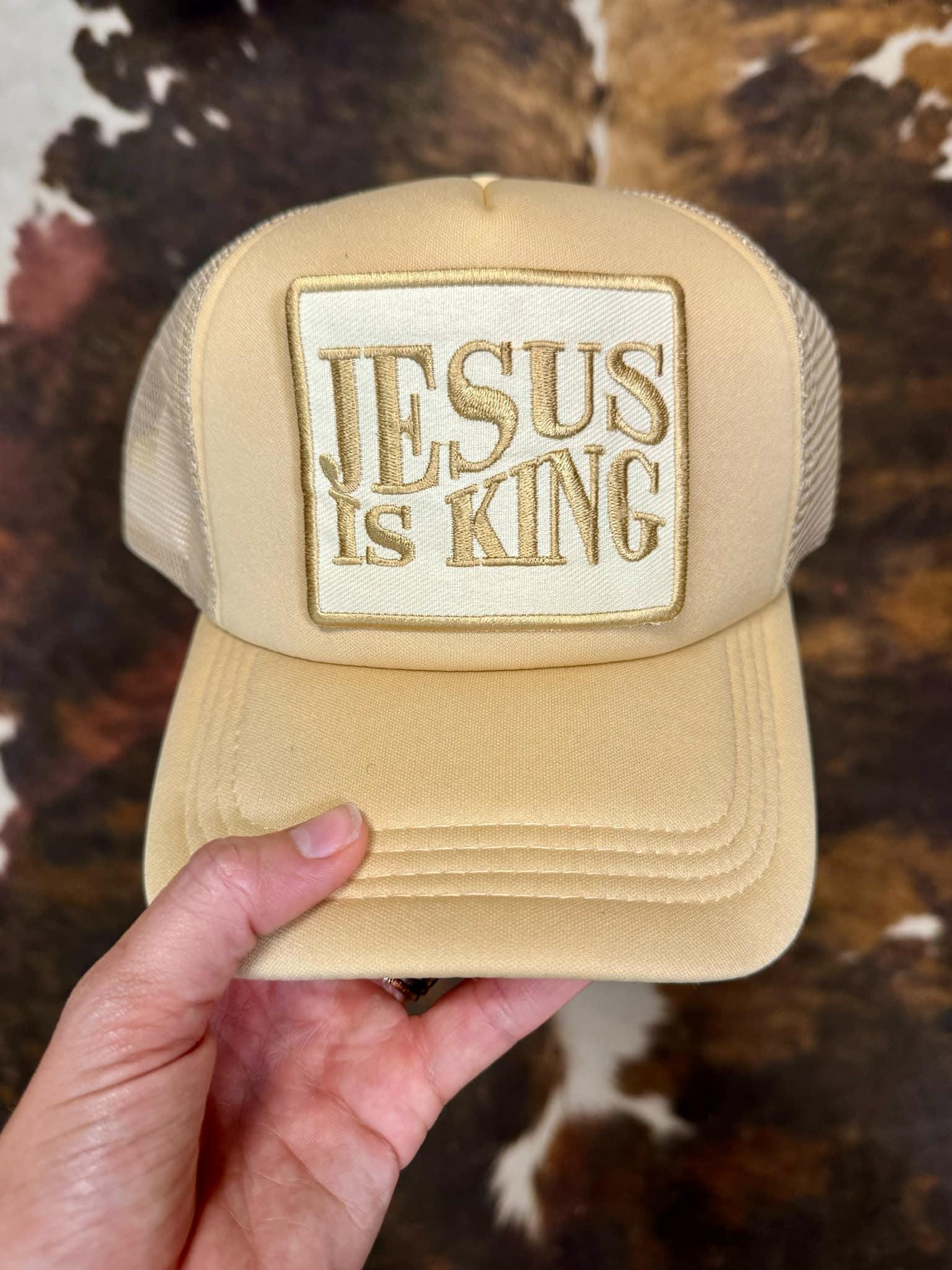 Christian Foam Trucker Hat, Jesus Is King Trucker Hat, Embroidered Patch Hat, Trucker Hat, Patch Trucker Hat, Christian Gift, Embroidered