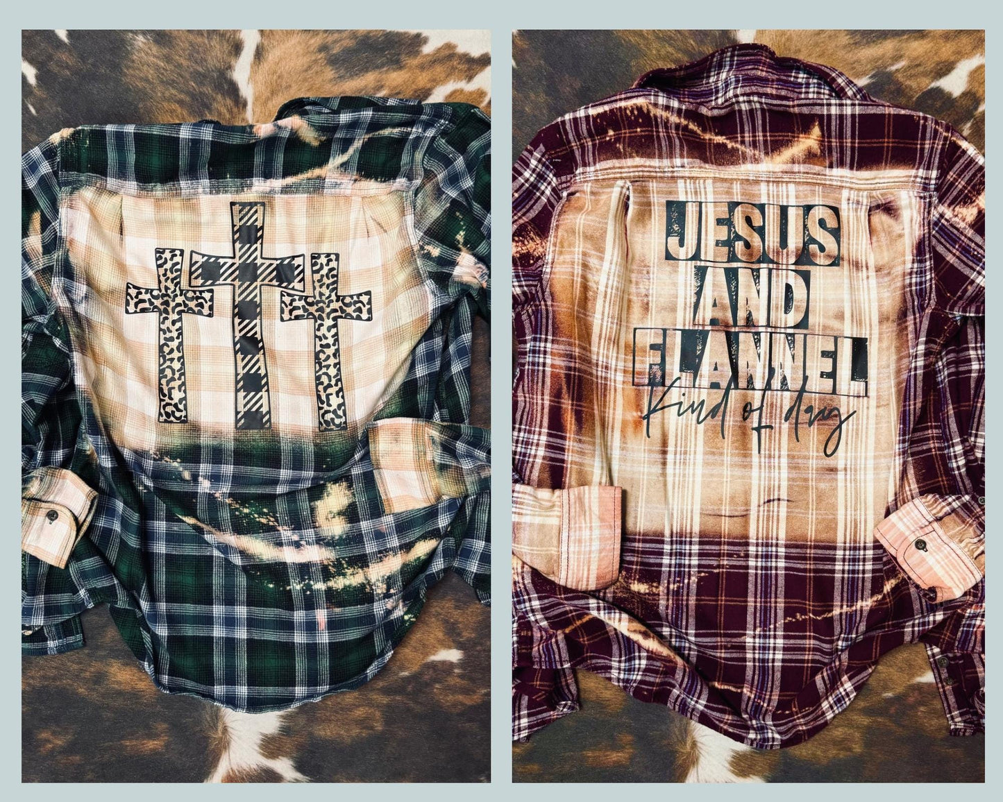 Distressed Bleached Flannel - Christian Flannel - Jesus Flannel - Christian Gift - Trendy Bleached Flannel - Fall Flannel - Flannel - Jacket