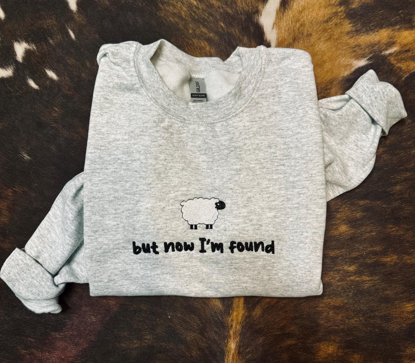 Embroidered Pullover, But Now I'm Found Pullover, Christian Sweatshirt, Embroidered Jesus Pullover, Christian Pullover, Christian Gift
