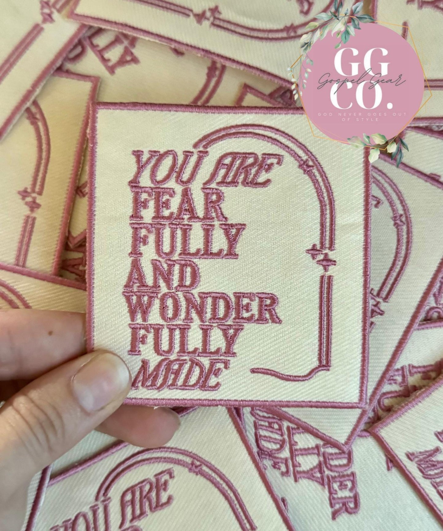 Fearfully And Wonderfully Made Patch, Christian Hat Patch, Embroidered Patch, Trucker Hat Patch, Iron On, Trendy Hat Patch, Jesus Patch.