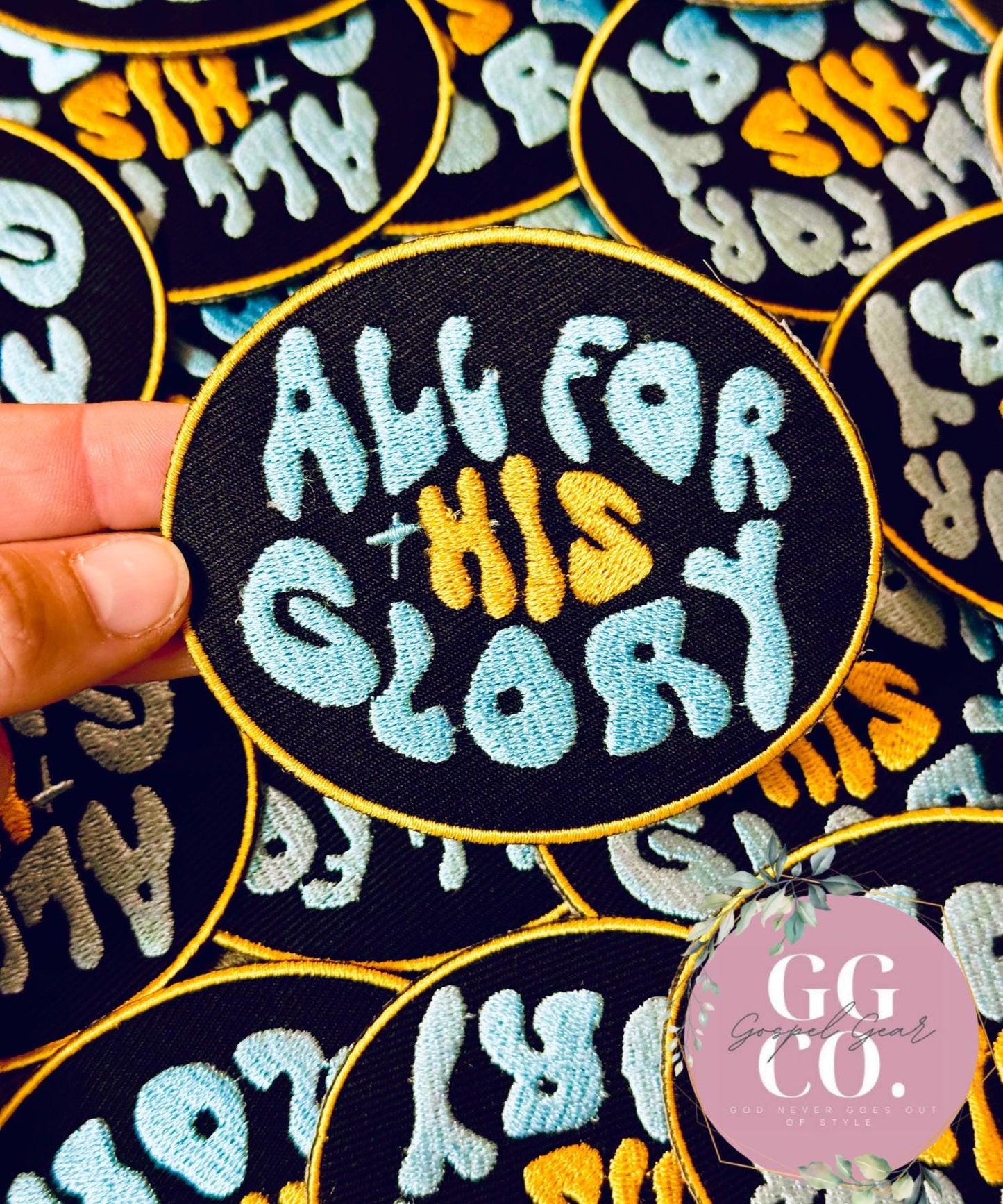 All For His Glory Patch, Christian Hat Patch, Embroidered Patch, Trucker Hat Patch, Iron On, Trendy Hat Patch, Jesus Patch