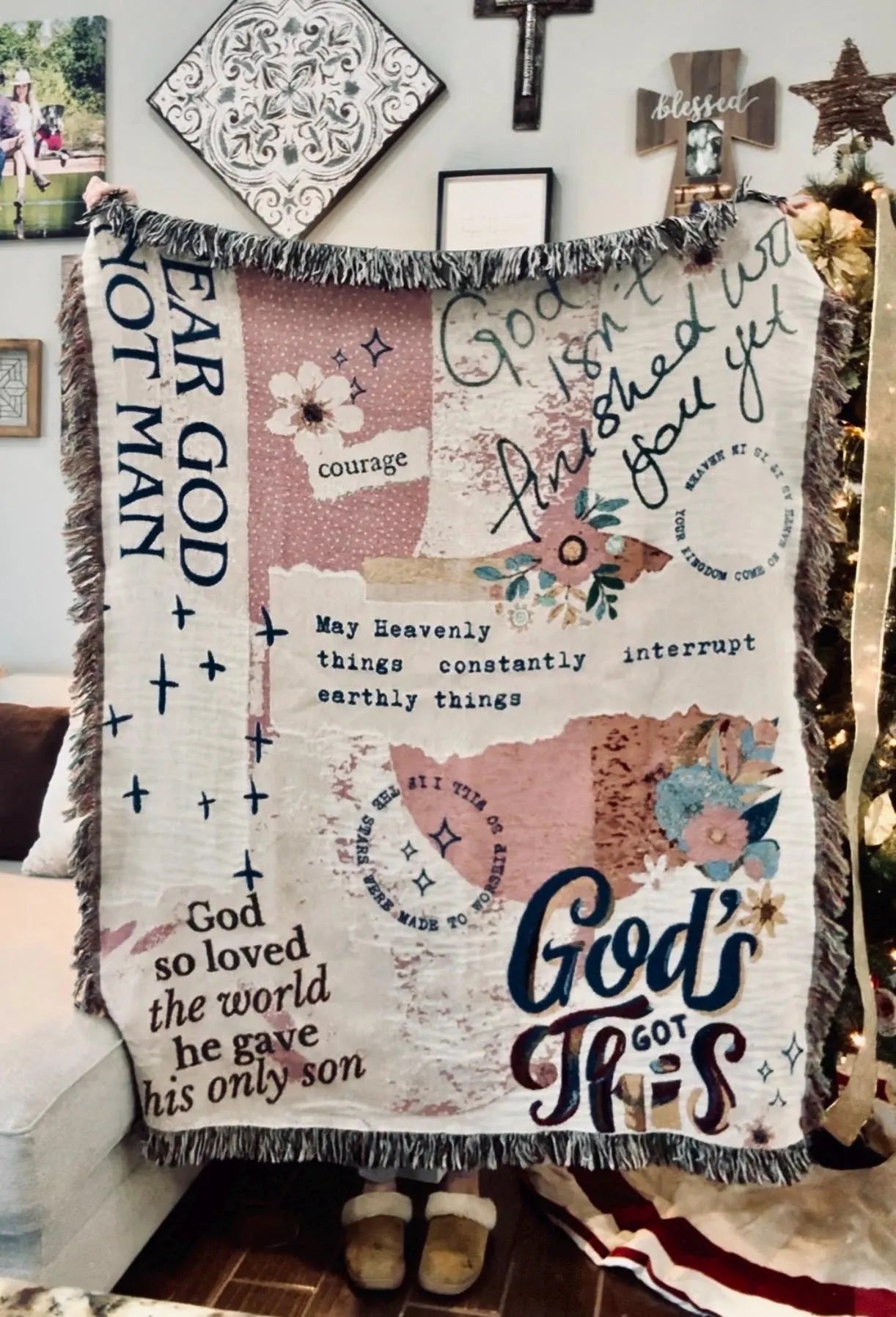 God Isn’t Finished With You Yet - Woven Blanket - Christian Blanket - Throw Blanket - God Blanket - Jesus Blanket - Christian Gift - Blanket
