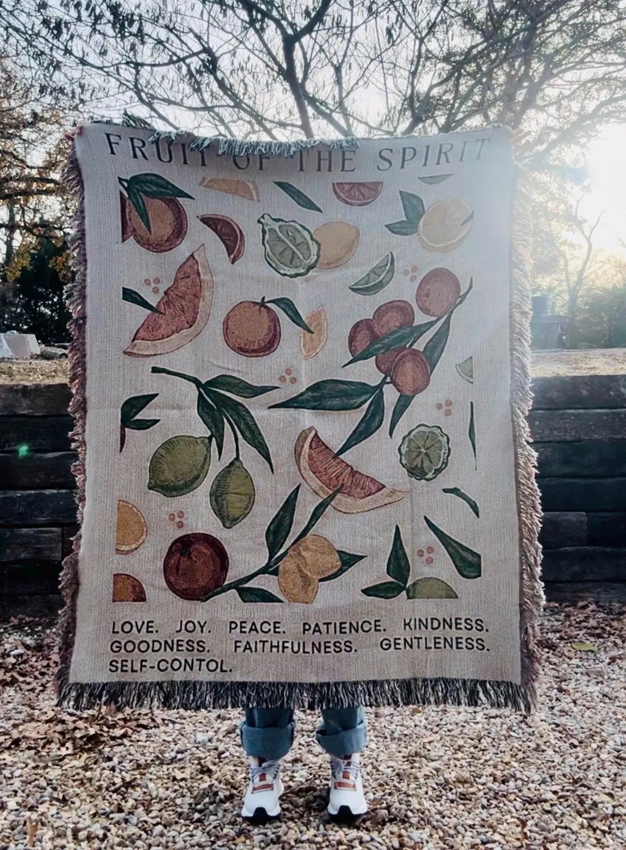 Fruits Of The Spirit - Woven Blanket - Christian Blanket - Throw Blanket - God Blanket - Blanket - Christian Gift - Woven Religious Blanket