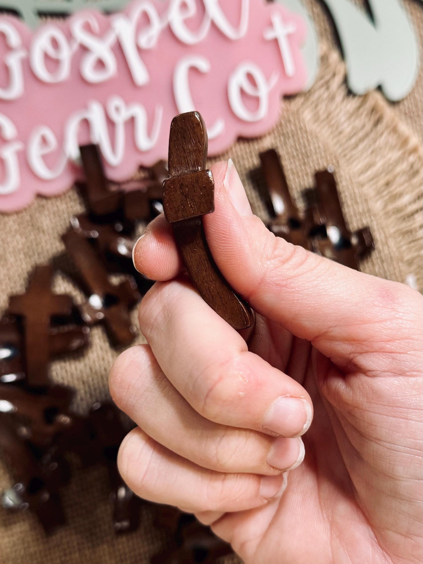 Cross My Heart Comfort Cross, Christian Comfort Cross, Handmade Cross, Small Thumb Cross, Christian Gift, Church Accessories, Wooden Cross