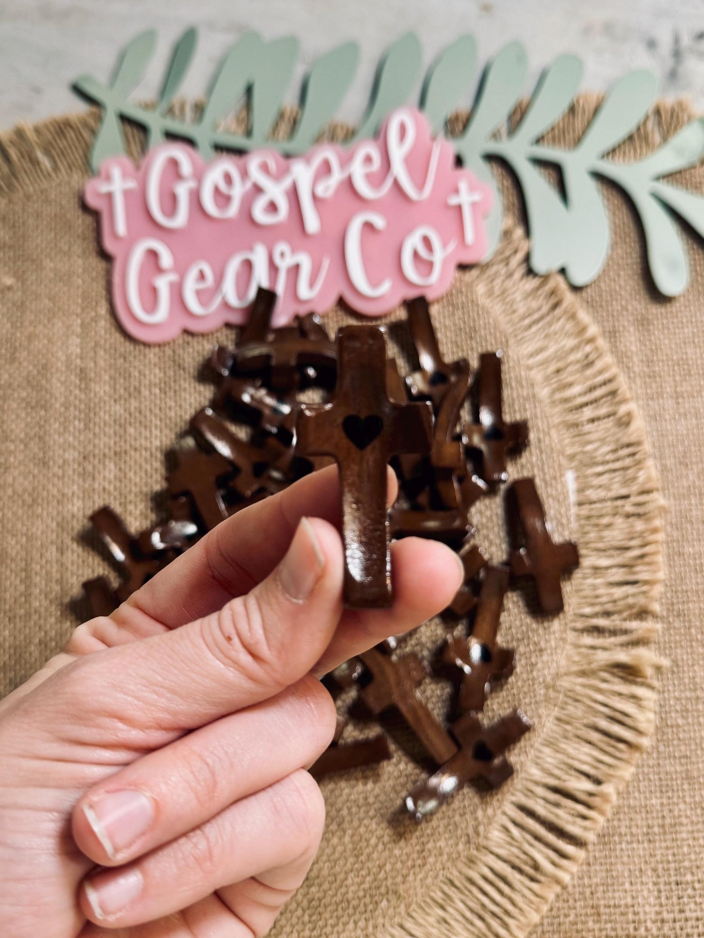 Cross My Heart Comfort Cross, Christian Comfort Cross, Handmade Cross, Small Thumb Cross, Christian Gift, Church Accessories, Wooden Cross