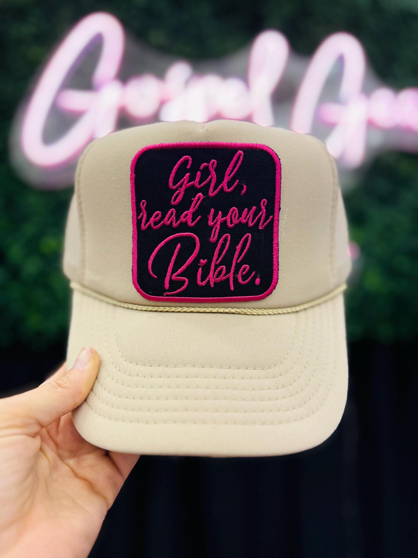 Christian Foam Trucker Hat, Girl Read Your Bible Trucker Hat, Embroidered Patch Hat, Trucker Hat, Patch Trucker Hat, Christian Gift