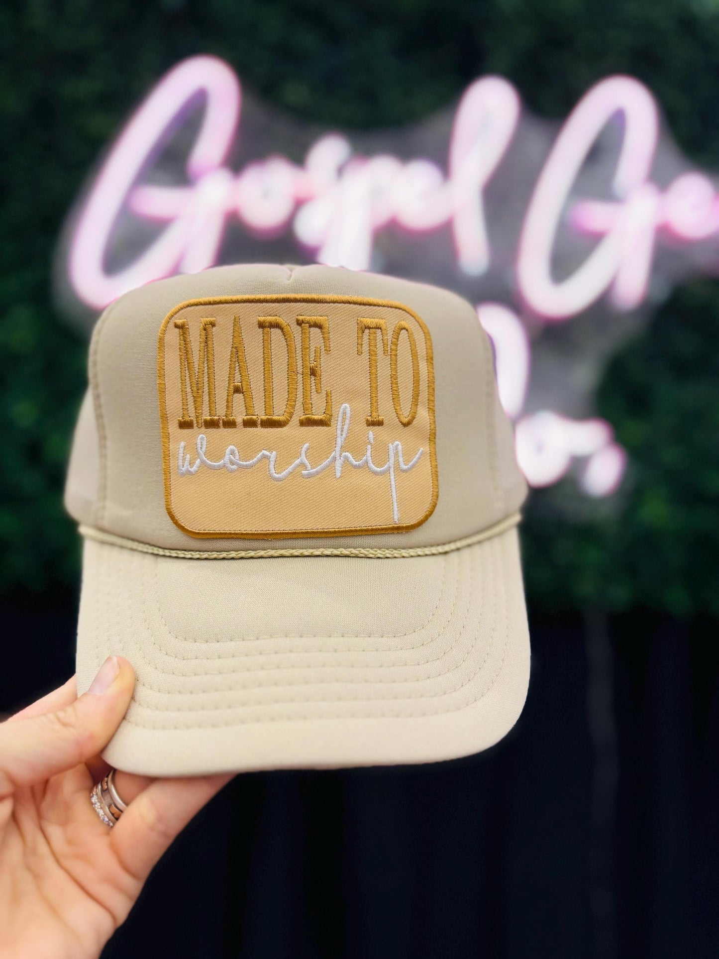 Christian Foam Trucker Hat, Worship Trucker Hat, Embroidered Patch Hat, Trucker Hat, Patch Trucker Hat, Christian Gift, Embroidered Hat