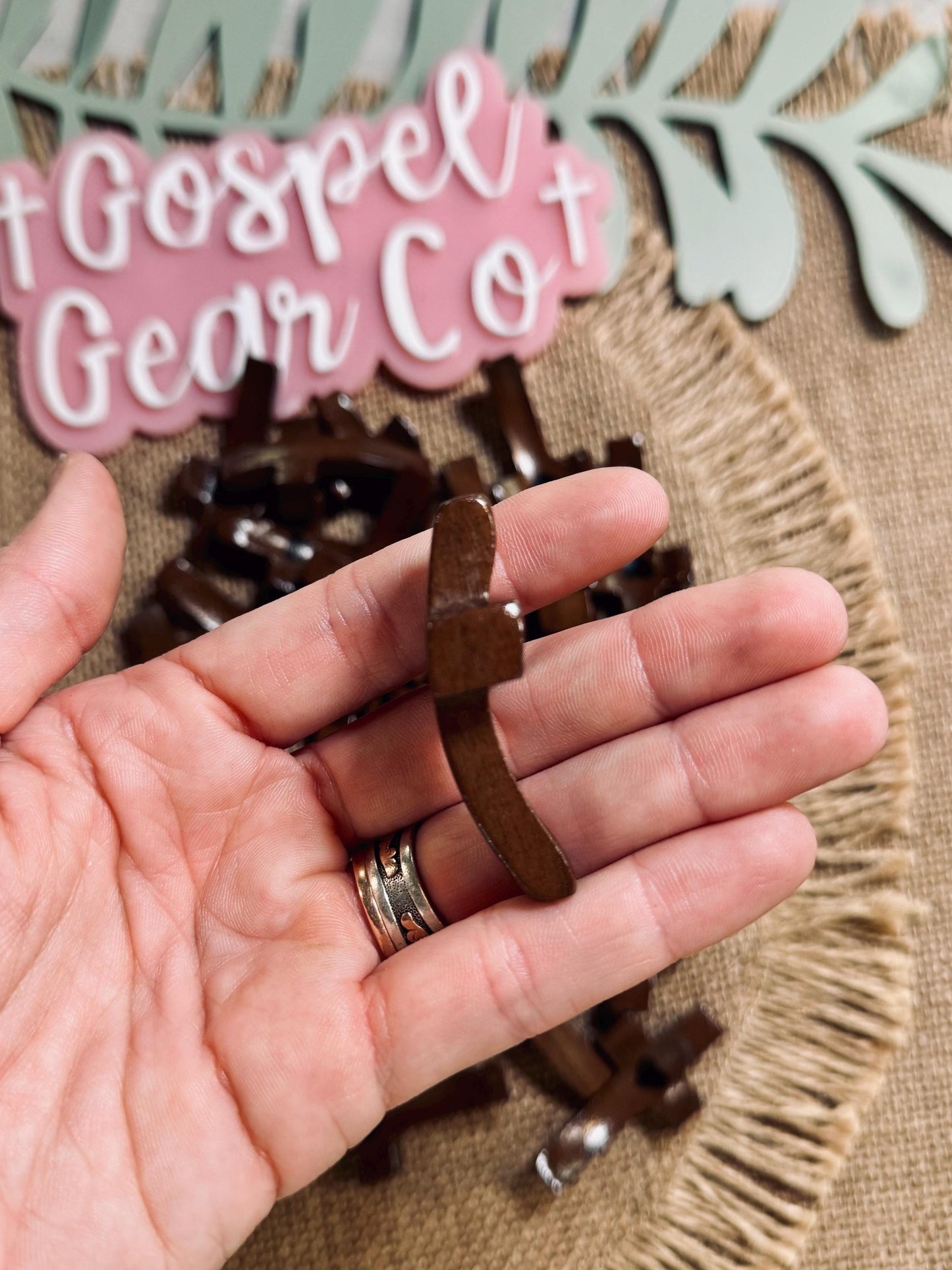 Cross My Heart Comfort Cross, Christian Comfort Cross, Handmade Cross, Small Thumb Cross, Christian Gift, Church Accessories, Wooden Cross